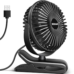 BESKAR Small Clip on Fan 3 Speeds USB Fans with Strong Airflow Clip Desk Fans USB Plug in
