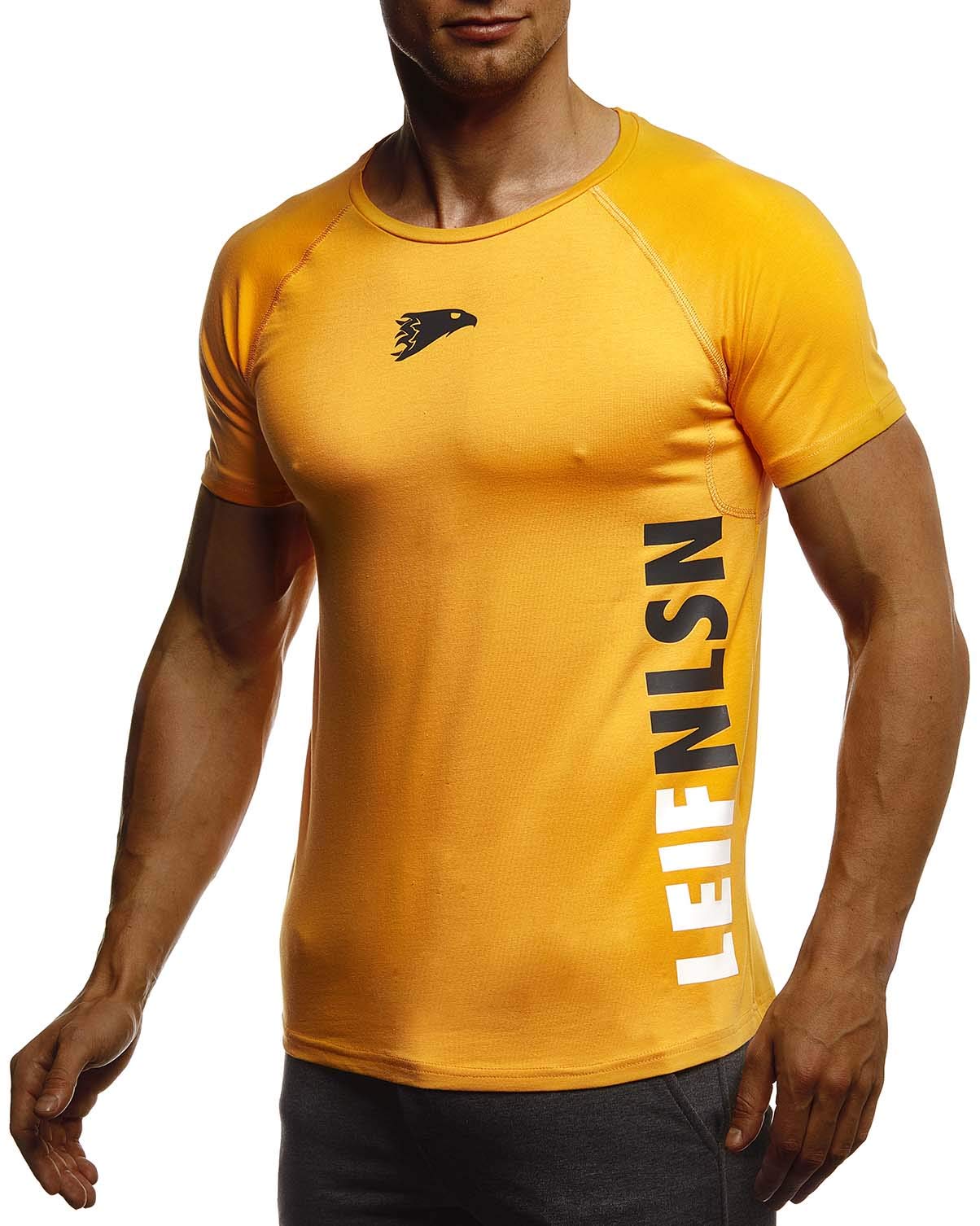 Leif Nelson 6279 Men's Fitness / Gym T-Shirt, Slim Fit, Modern Men's Bodybuilder / Training Shirt, Short-Sleeved Top, Clothing for Bodybuilding Training