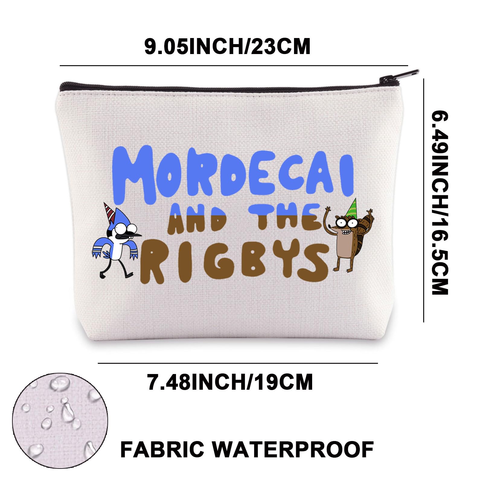 Mordecai Makeup Bag Rigby Gifts Blue Bird Cartoon Gifts Cartoon TV Series Zipper Bag (and The UK) - Image 2