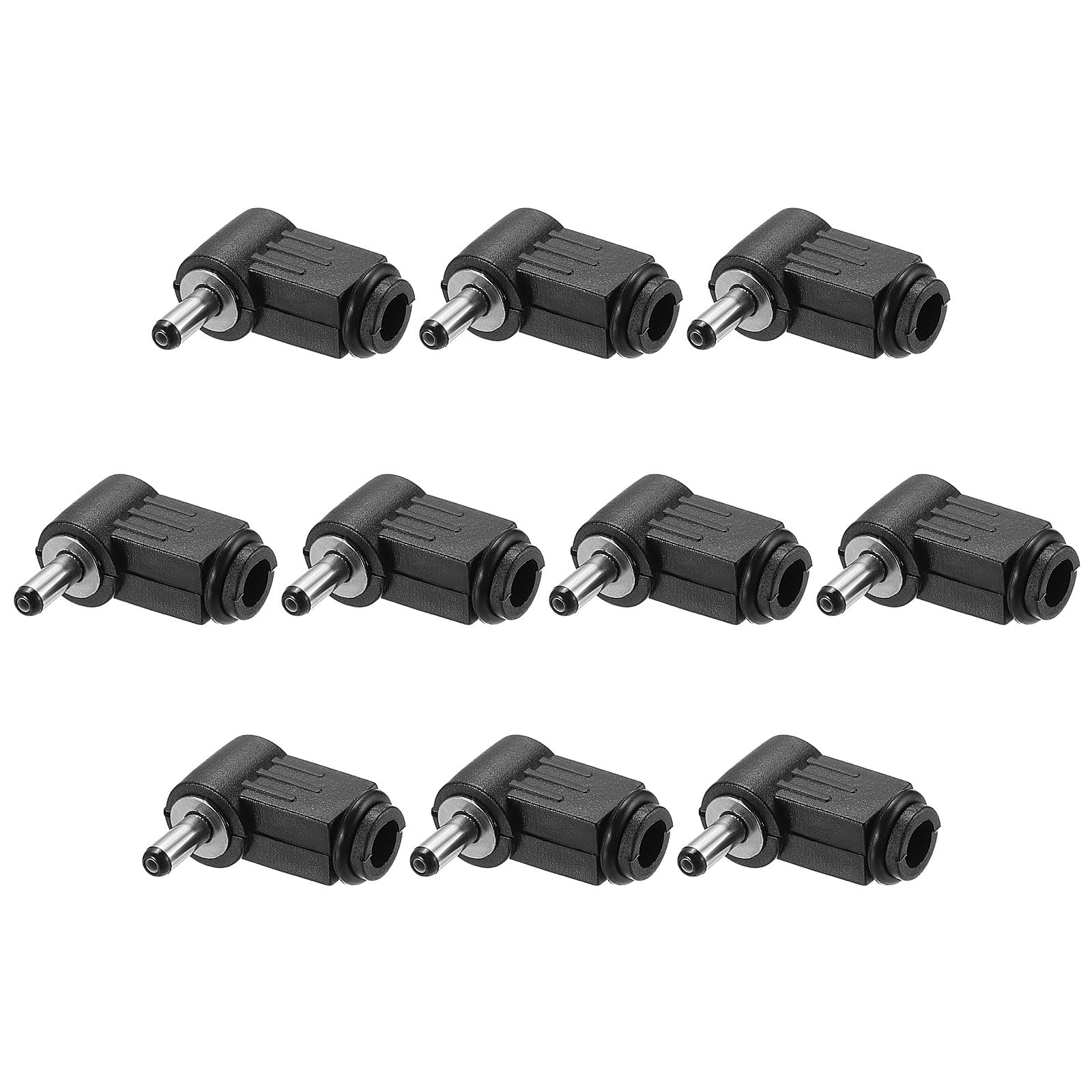 MECCANIXITY 10pcs DC Power Male Adapter, 3.5mm x 1.1mm 0.83" Trigger DC Power Jack Plug Adapter Connector for DC Cable Adapter Replacement Repairing,