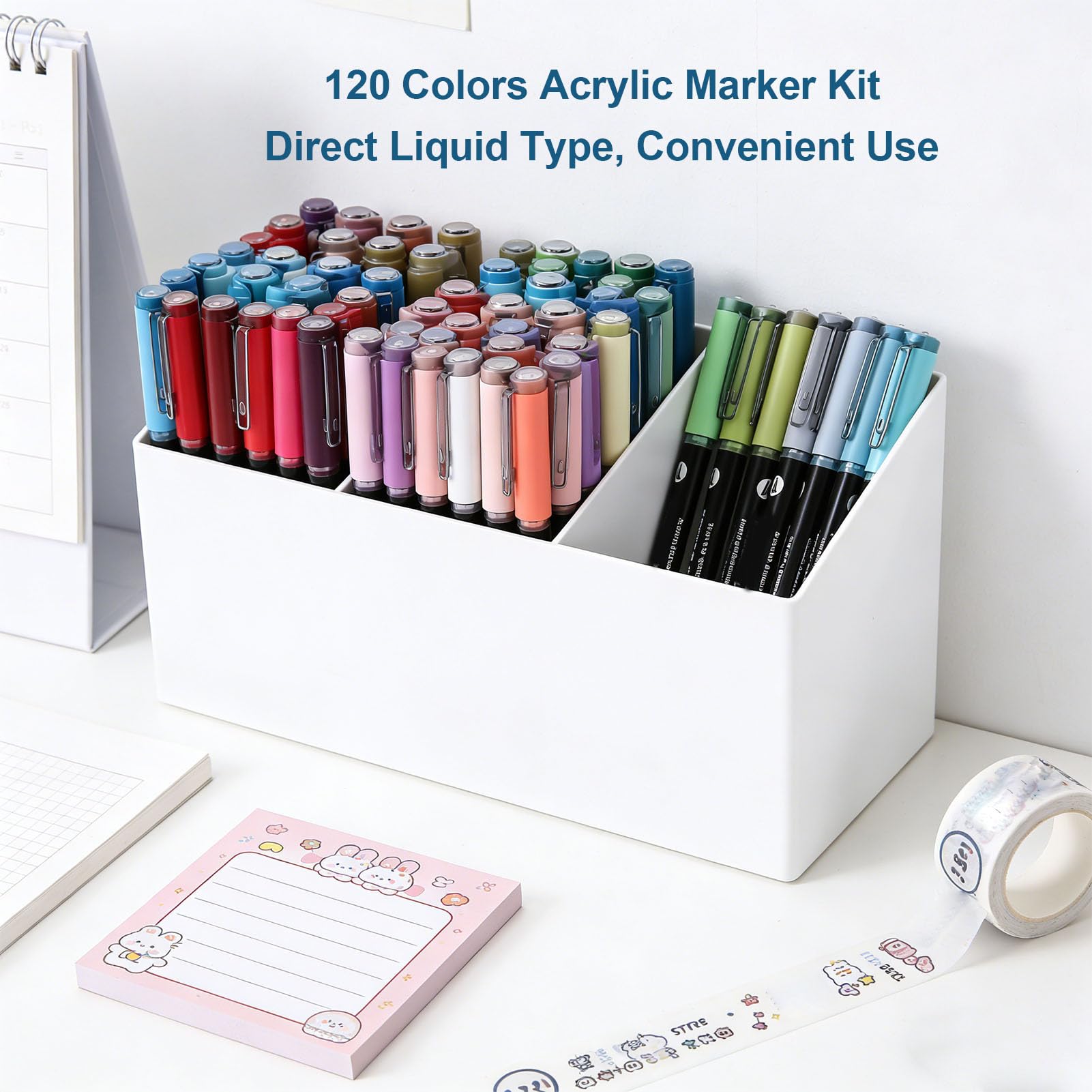 Generic Zestaw 120 Kolorowych Pisaków Akrylowych, żywy Pigment do Rękodzieła, Odpowiedni do Wielu Powierzchni, świetny Prezent dla Artystów i Hobbystów