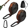 Pack of 2 Hammock Attachment Tree 2.5 m Swing Attachment Hammocks Hanging Straps Camping Hanging Chair Outdoor Hammocks Attachment Swing Suspension Strap Kit + 3 Hook Carabiners Max 200 kg