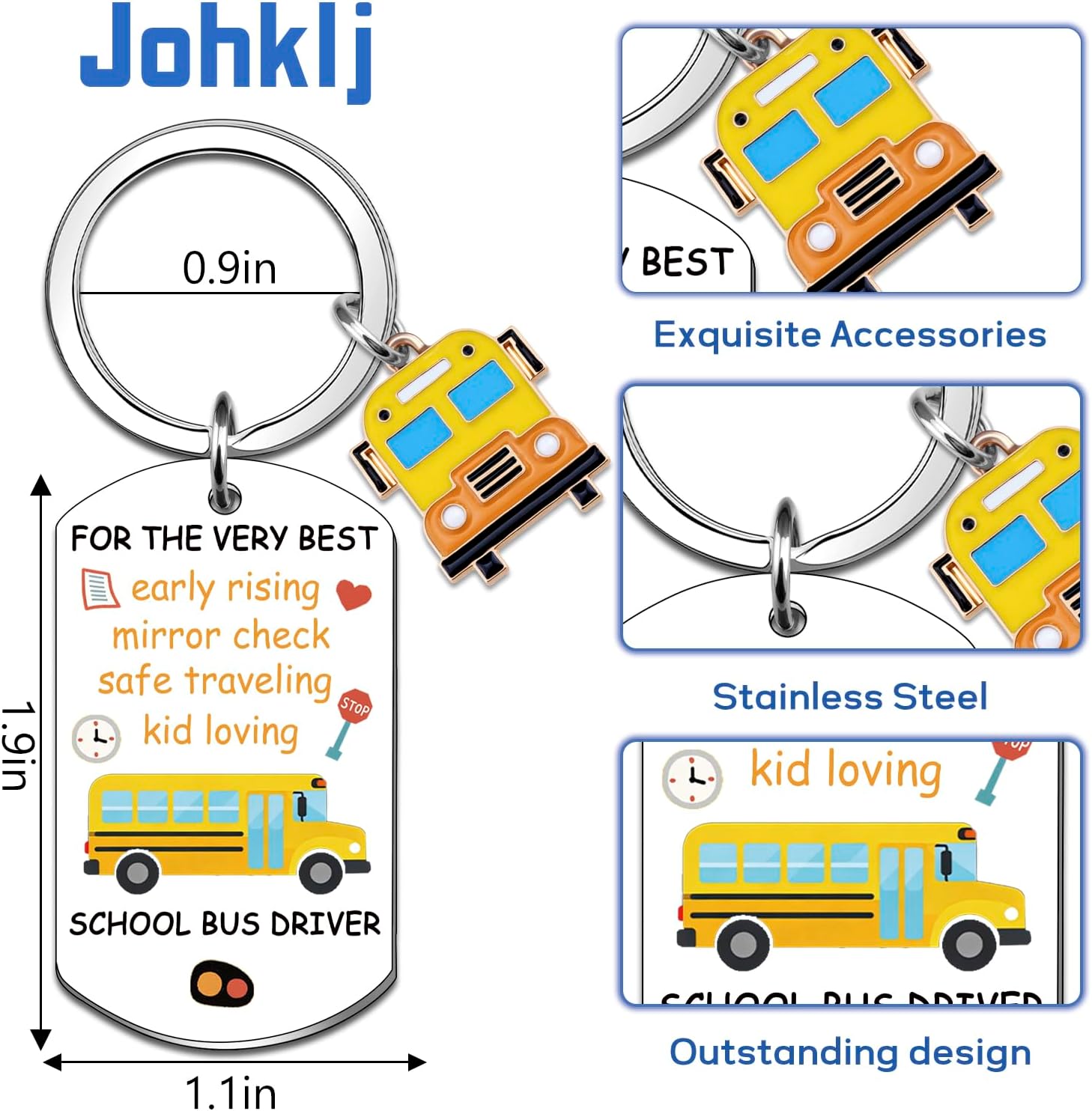 School Bus Driver Appreciation Gifts Best Bus Driver Gifts Thank You Keychain For School Buses Custodian Appreciation Gift Buses Aide Drivers Retirement Gift For Men Birthday Christmas - Image 2