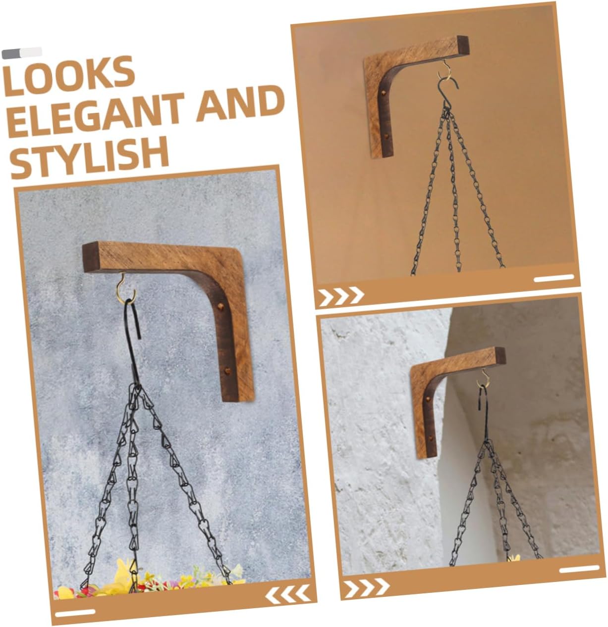 9pcs Wall Mounted Wooden Plant Hooks for Indoor Hanging Plants Stylish and Sturdy Decor for Home and Garden for Lanterns Bird Feeders and Planters