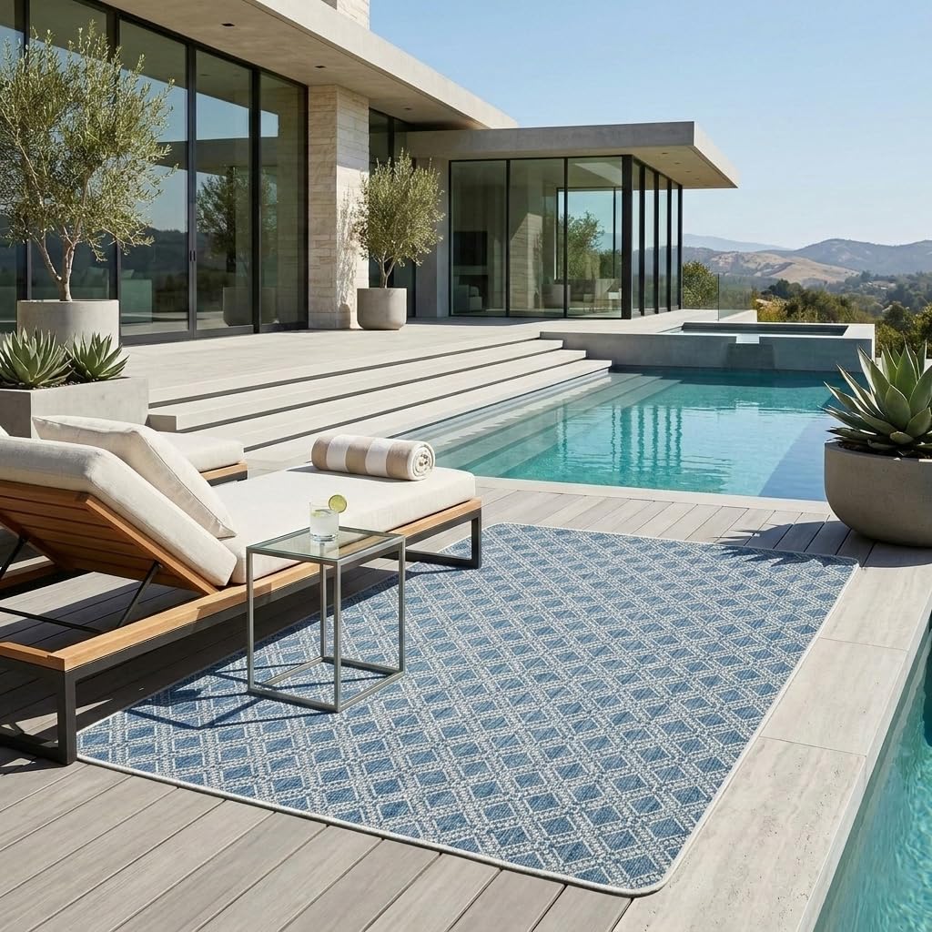 Tadi & Imperio1979 Alfombra Exterior e Interior Grande Decorativa para Mirador, de Cuerda Rustica, Tacto Agradable