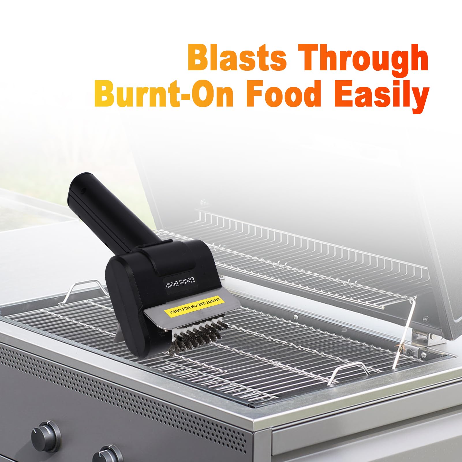 Weytoll Spazzola elettrica per barbecue, 1100 giri/min, senza fili, setole in acciaio inox, pulitore elettrico per barbecue a gas, carbone, ceramica e ghisa, manutenzione barbecue (nero)