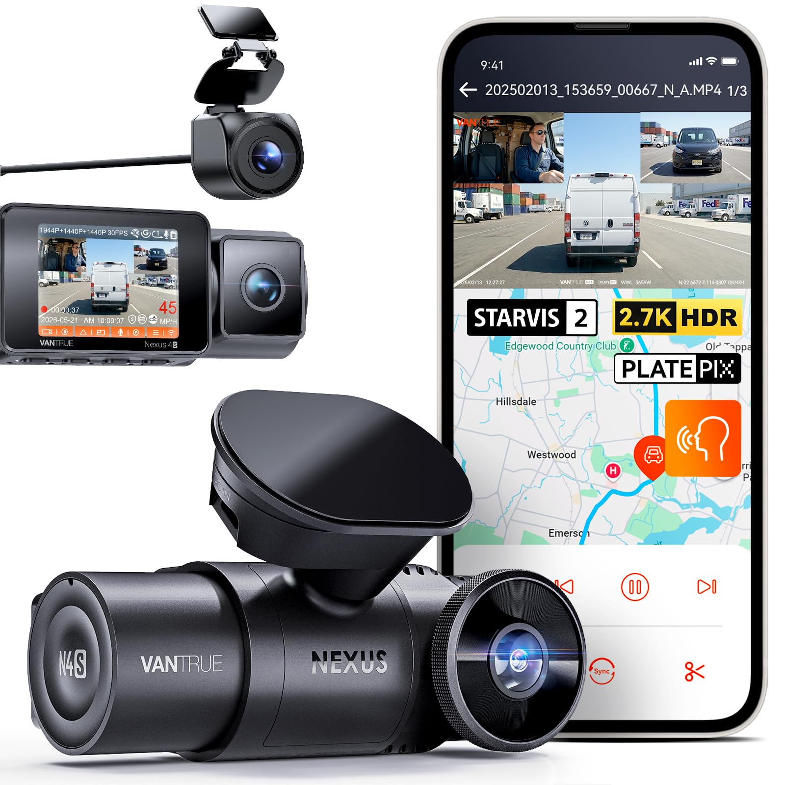 Amazon.com: Vantrue N4S 3 Channel Dash Cam for Delivery &Cargo