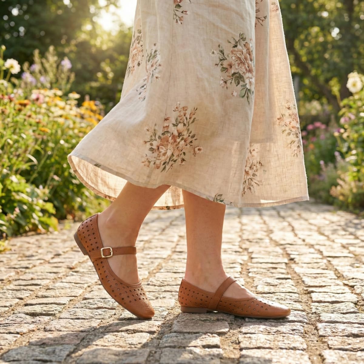 Mary Jane Shoes Women Flats Ballet Flats with Strap Square Toe Buckle MaryJanes for Women Dressy Comfortable - Image 3