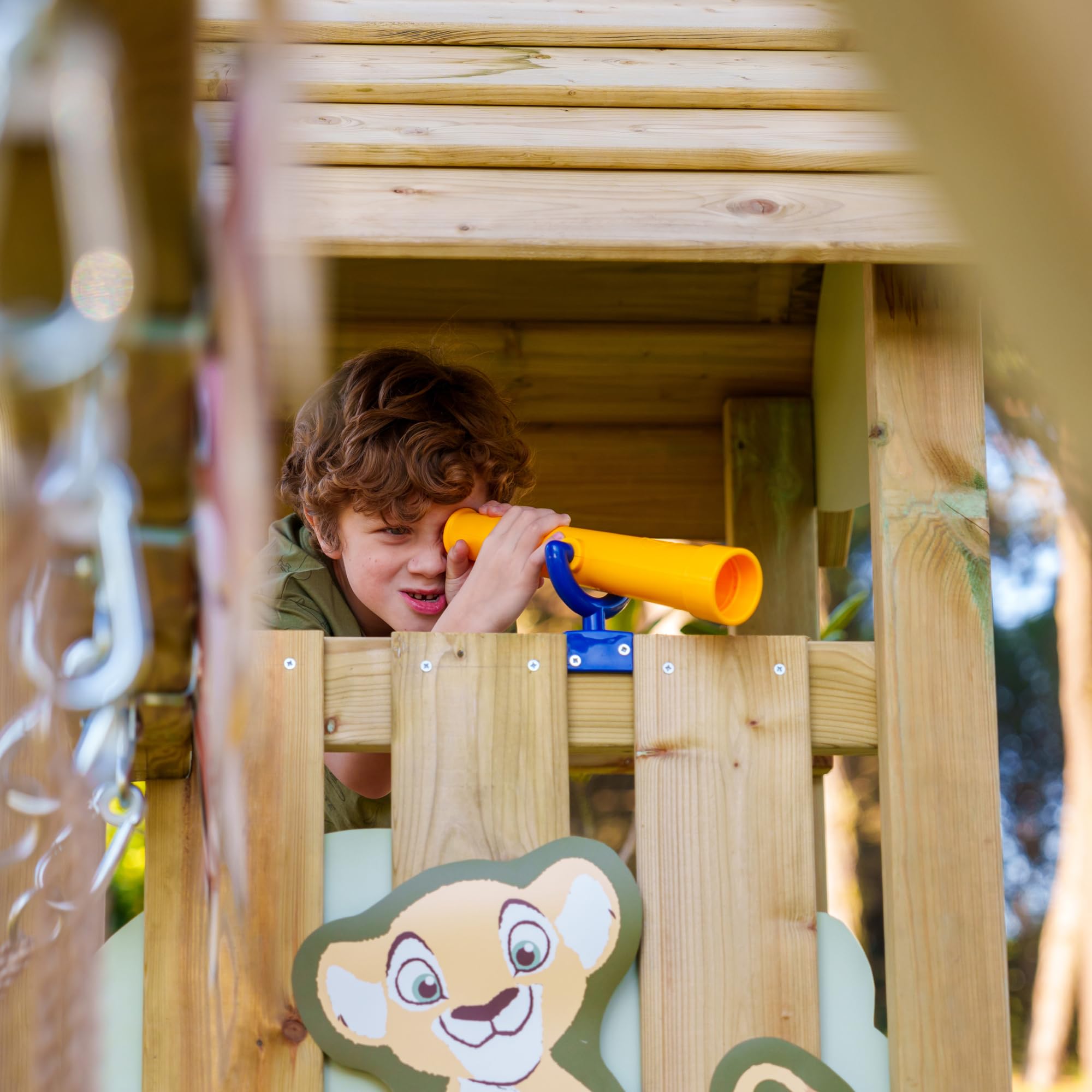 Disney's Il Re Leone Story Gioco da giardino di Wickey - Telaio per arrampicata, torre per arrampicata, giochi da giardino per bambini - parco giochi da giardino in legno per esterni con sabbiera