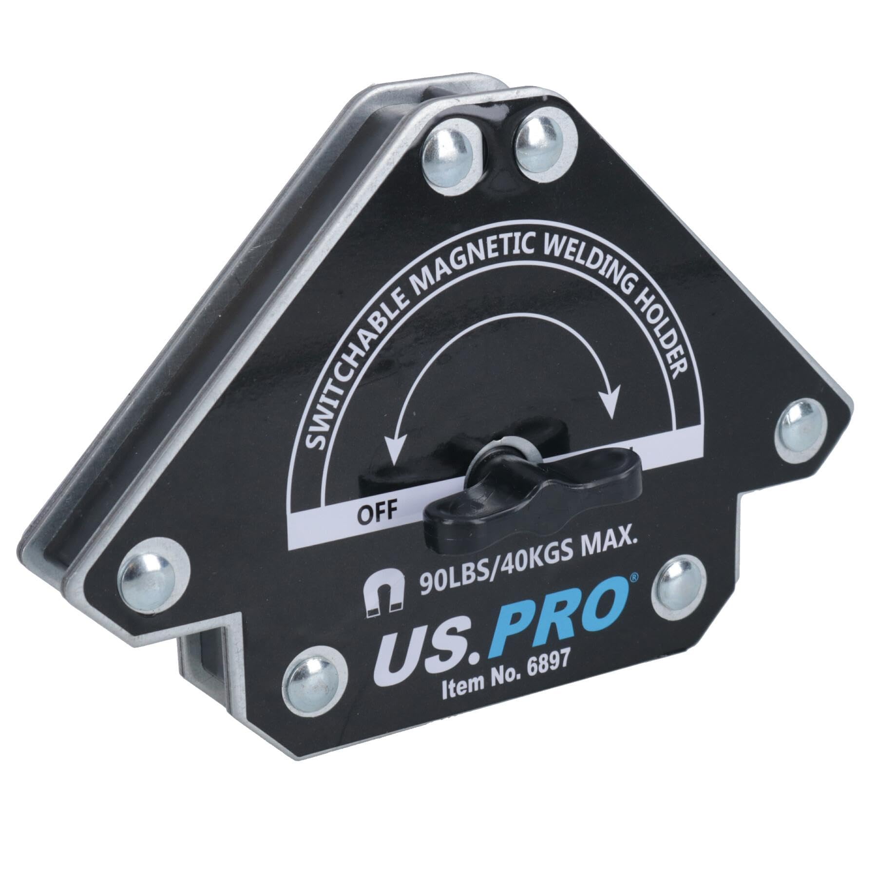 AB Tools 40,8 kg przełączany magnetyczny uchwyt spawalniczy z magnesem wł./wył. 3 kąty 4 szt