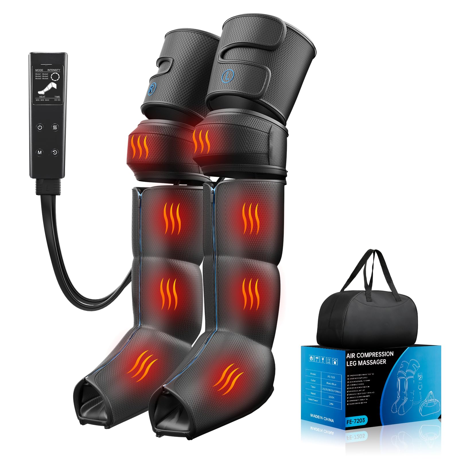Photo 1 of Ceyodo Leg Massager with Heat and Air Compression, Foot and Calf Massager for Circulation and Pain Relief, Sequential Compression Boots with 6 Modes, 9 Intensity, 3 Heat - Gifts for Mom, Dad, Woman