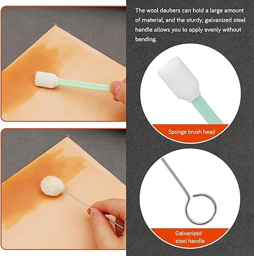 Miniatura 3 de 50 piezas de lana Daubers, cepillo de tinte de cuero, herramienta de tinte de cuero, Daubers de cuero para proyectos de manualidades de cuero DIY