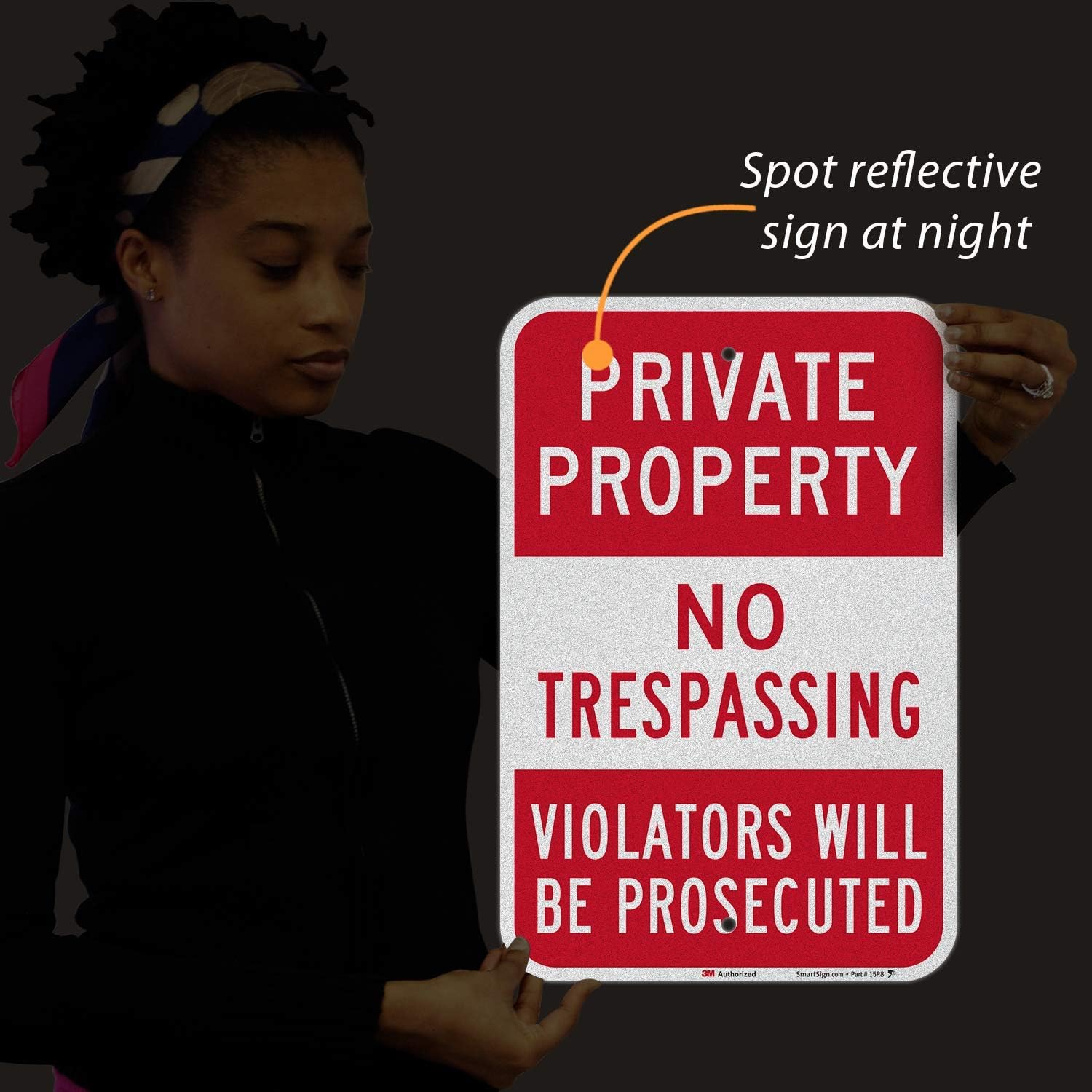SmartSign-K-1161-EG Private Property - No Trespassing, Violators Prosecuted Sign By | 12" x 18" 3M Engineer Grade Reflective Aluminum