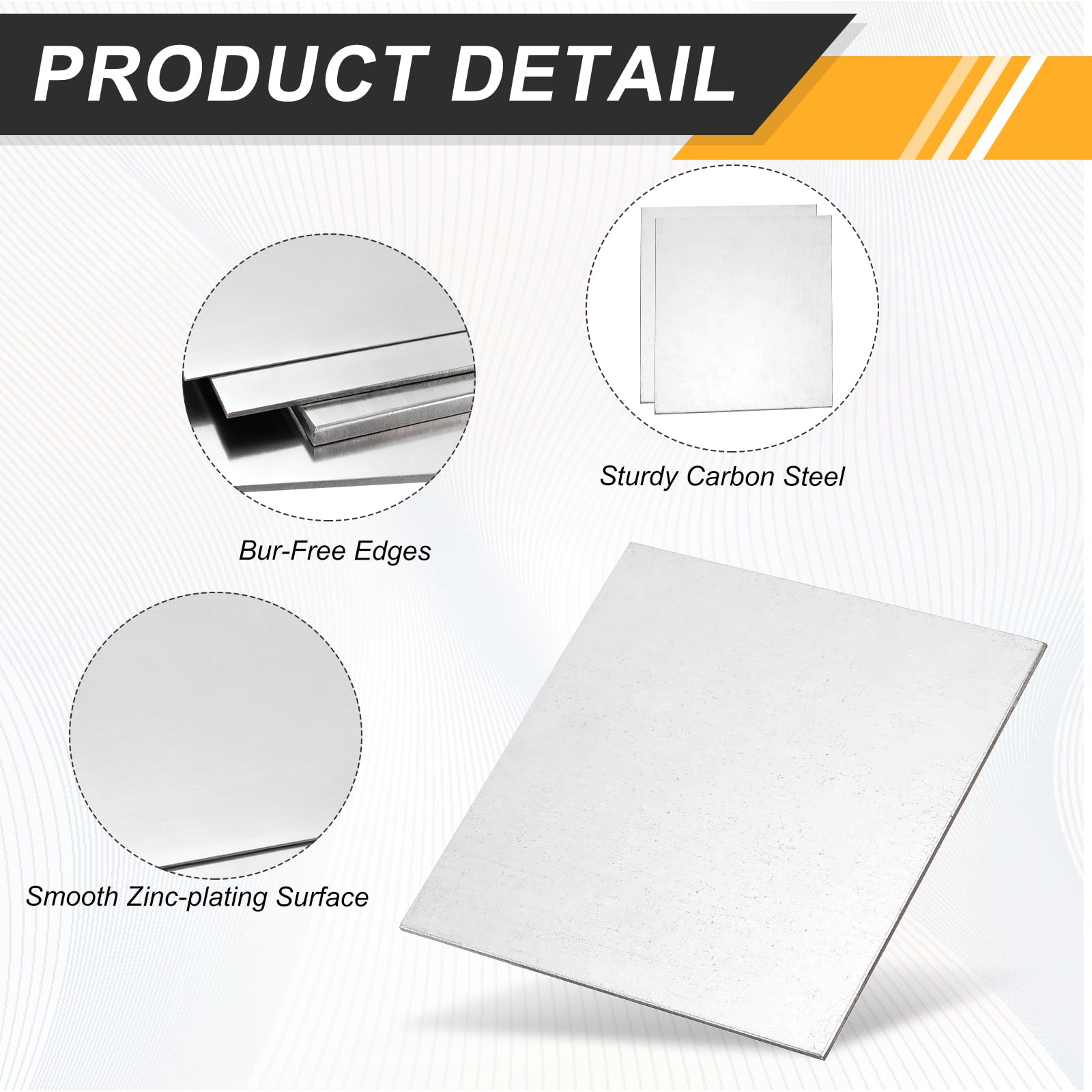 QUARKZMAN 1/16" Tôles D'Acier Laminées À Chaud Plaque D'Acier Argent