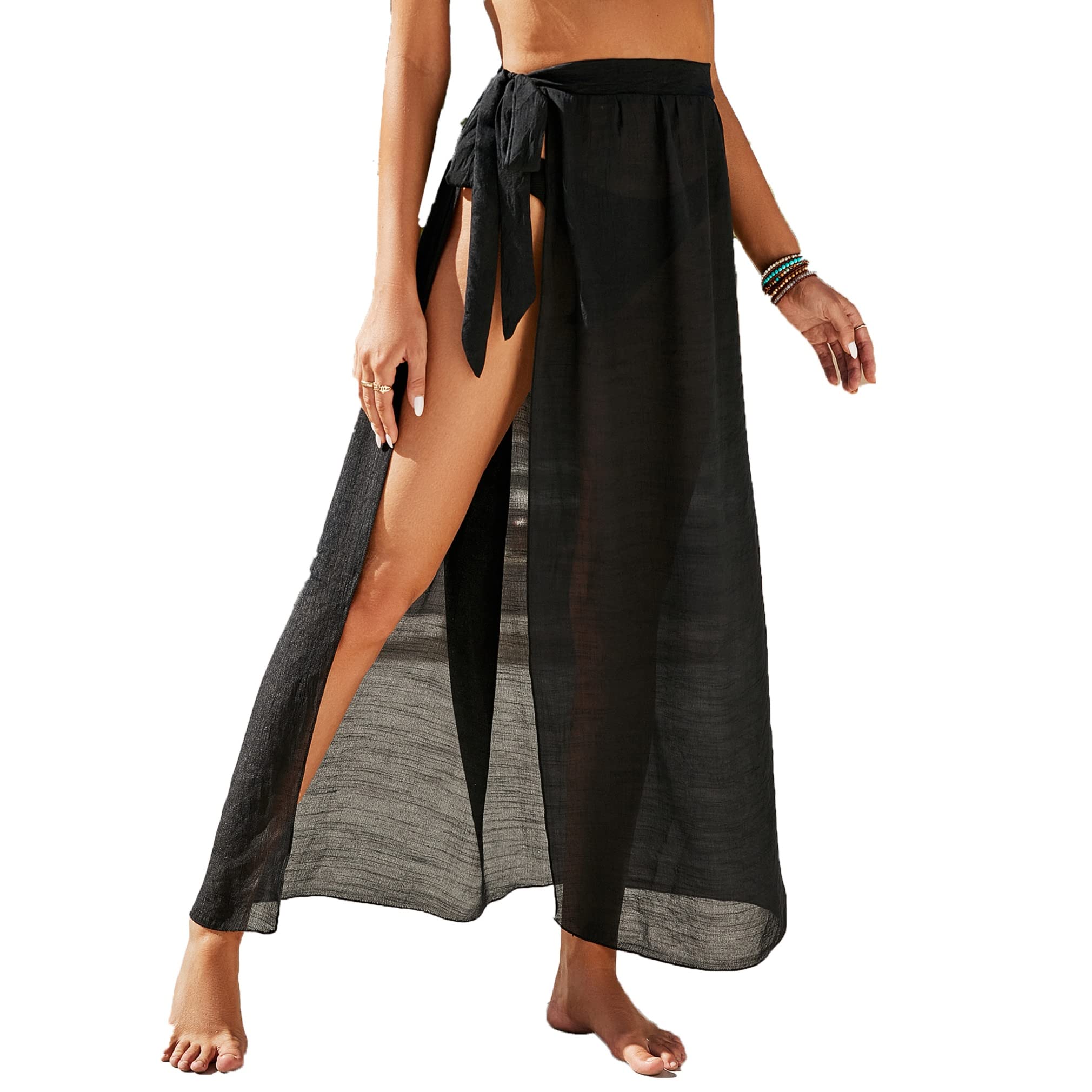 Jarseila 2024 Verano Pareos de Playa Chiffon Mujer e Playa Vestidos Elegante Falda Cubrir Bikini Pareos Playa Grandes 100 cm * 96 cm