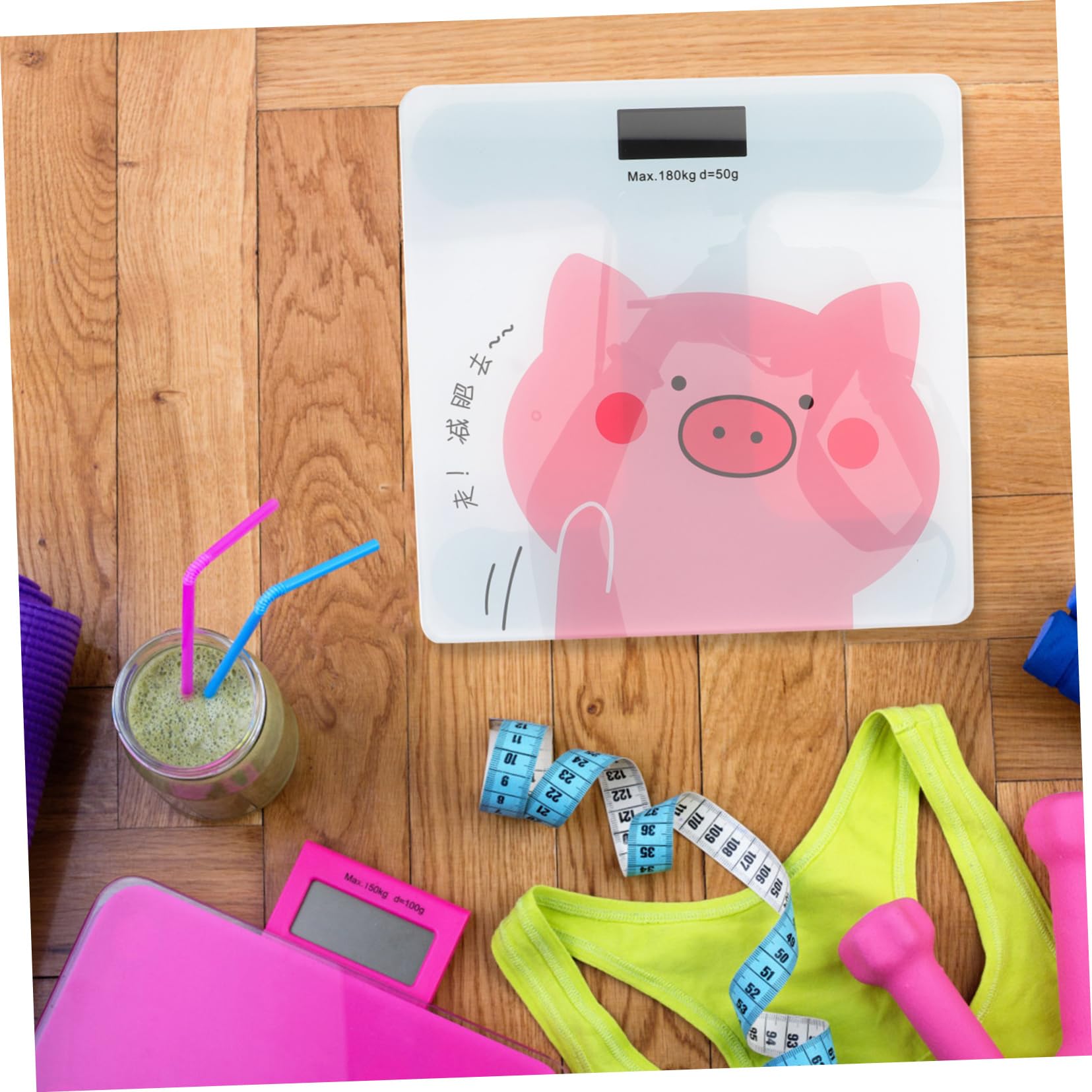 Báscula Digital de Dibujos Animados Encantadora para Baño Recargable | Cristal Templado, Diseño Automático, Batería Integrada, Capacidad de Carga Alta