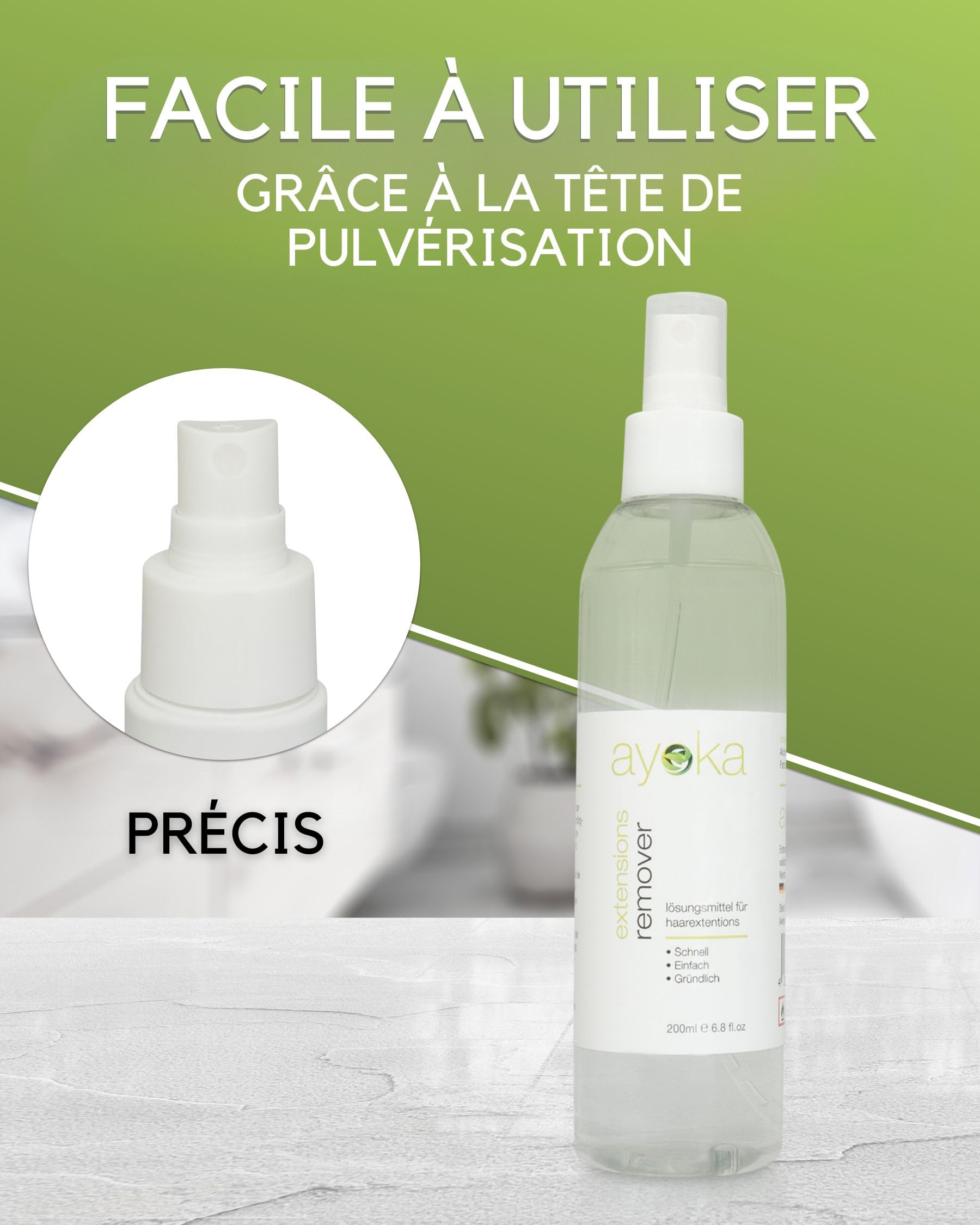 Dissolvant Professionnel pour Extensions de Cheveux | Action Rapide sur Kératine et Extensions Adhésives | Parfum Agréable | 200ml pour 300 Extensions | Enrichi en Agents Nourrissants