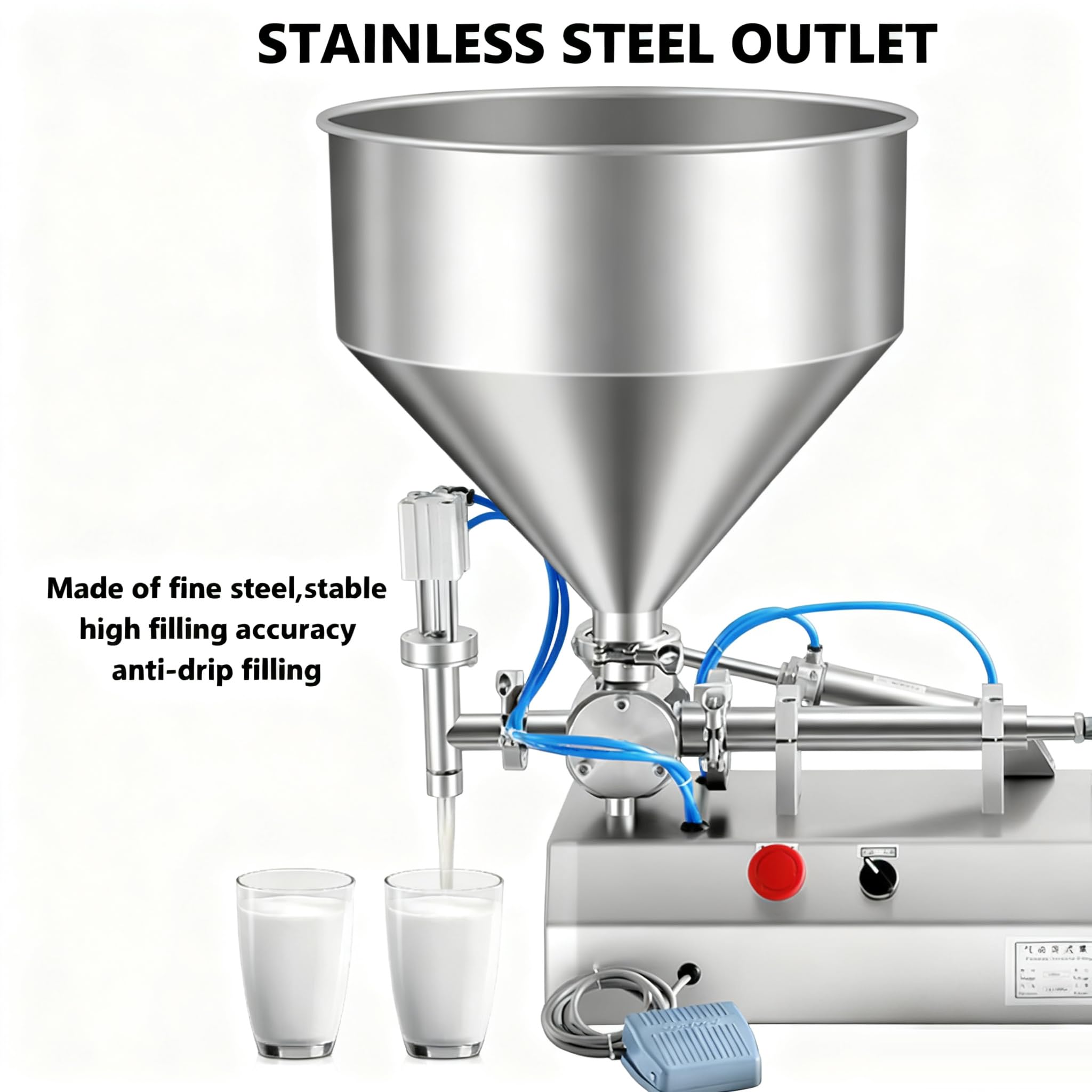 Pneumatic Horizontal Liquid Filling Machine - Industrial No Drip Paste Filler for Manual Automatic Use for Liquid Paste — view 5