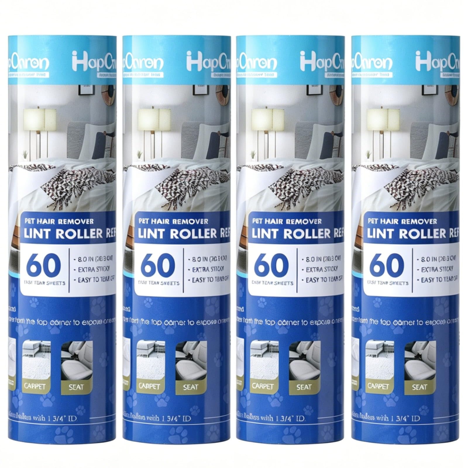 Ricariche per rullo di lanugine Scotch-Brite 50% adesivo, per la maggior parte dei rulli per pelucchi grandi da 20,3 cm con diametro interno da 3,5 cm, totale 240 fogli facili da strappare