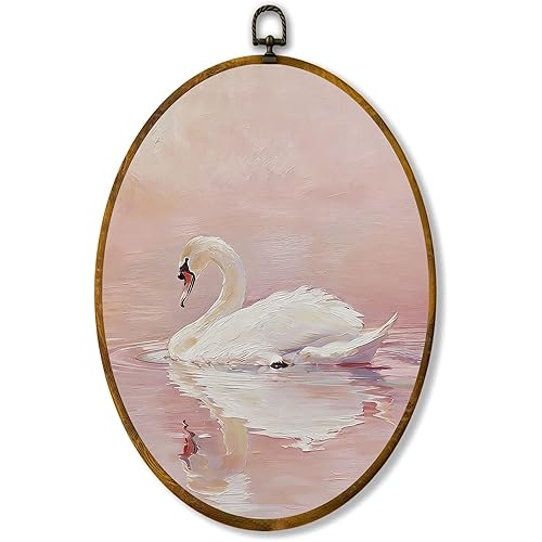 Rustic Soft Blush Pink Elegant White Swan Lake Reflection Thick
