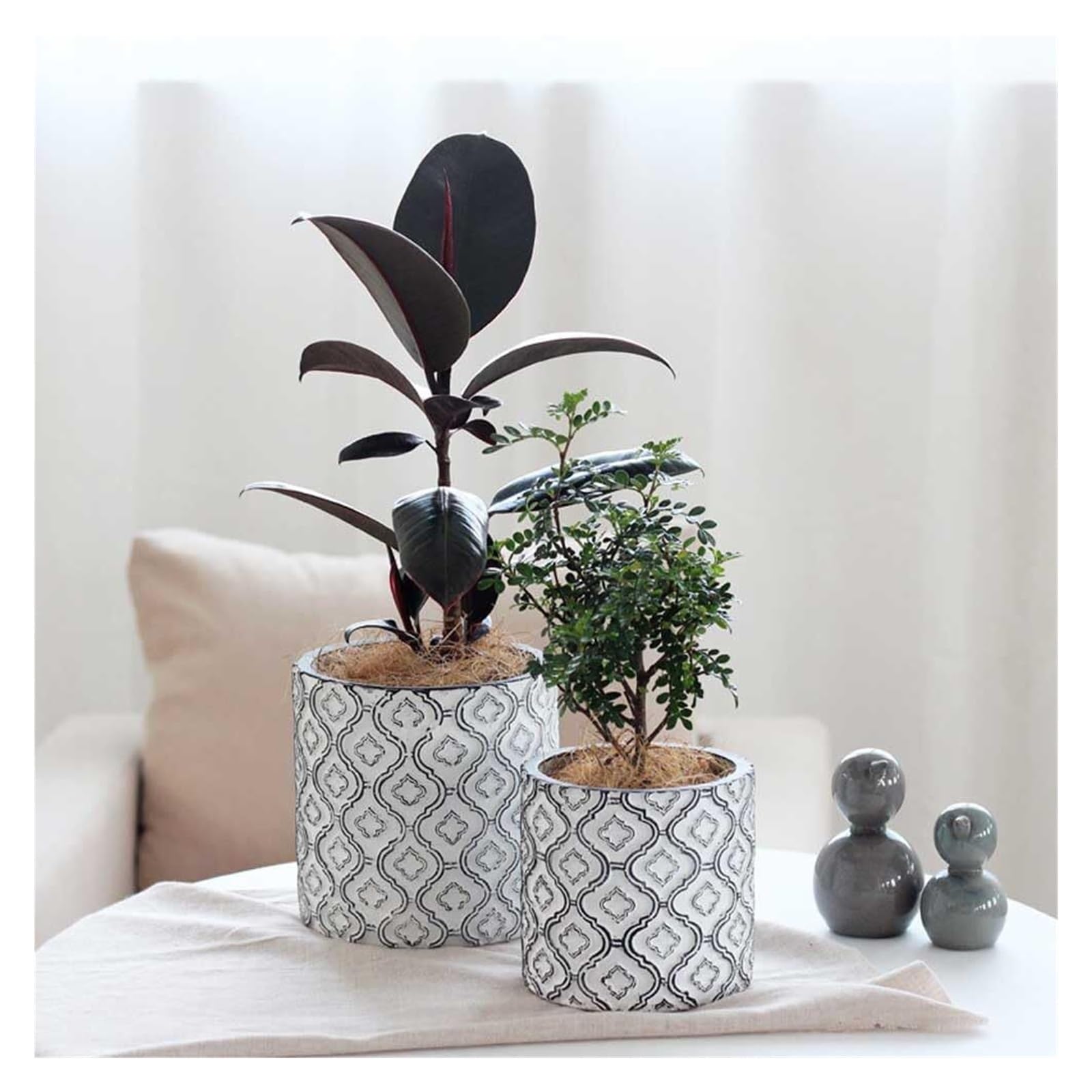 Chińskie doniczki cementowe, duże doniczki betonowe, pomysł na prezent dla miłośników roślin