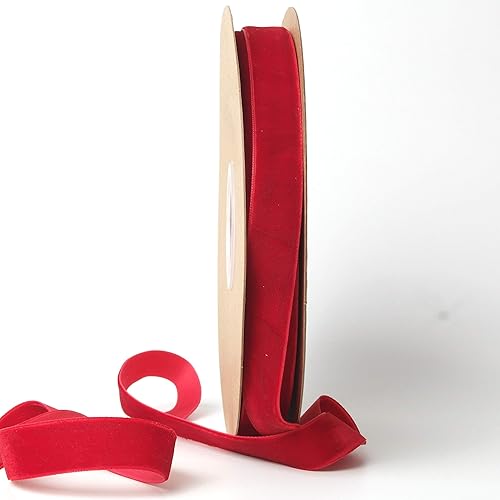 Miniatura 4 de Cinta roja de terciopelo rojo de 58 pulgadas con carrete de 20 yardas (58 pulgadas, rojo)