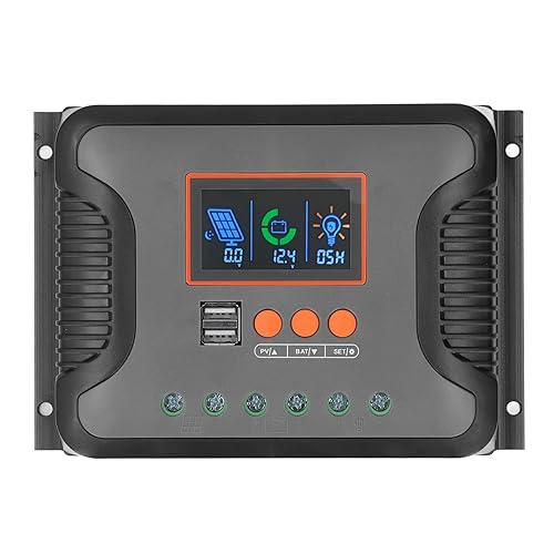 Controlador de carga solar 60A regulador inteligente de batería con puerto USB dual PWM controlador de carga solar con pantalla LCD