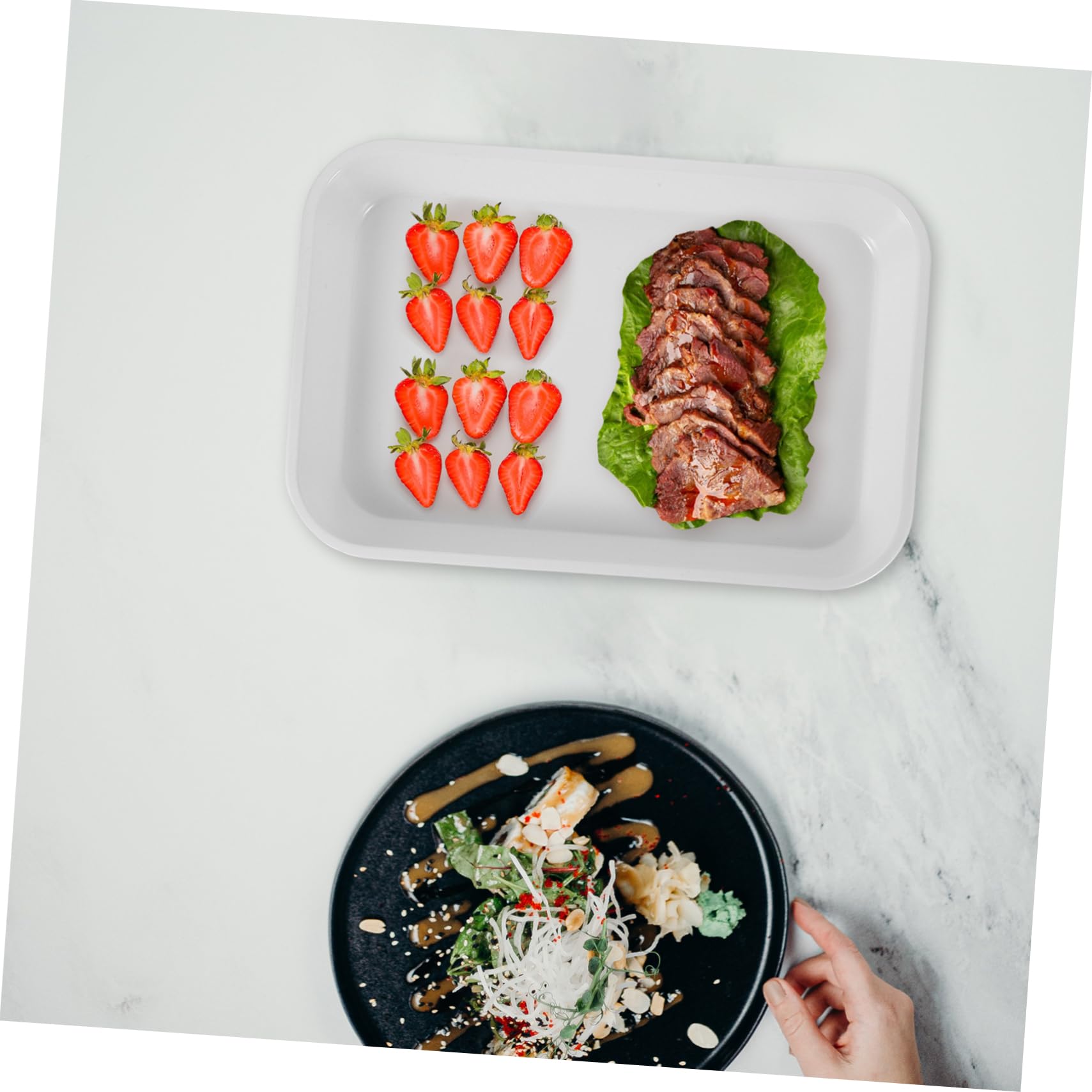 STOBAZA Rectangle Snack Tray Versatile Multipurpose Serving Dish for Decorative Bread Display