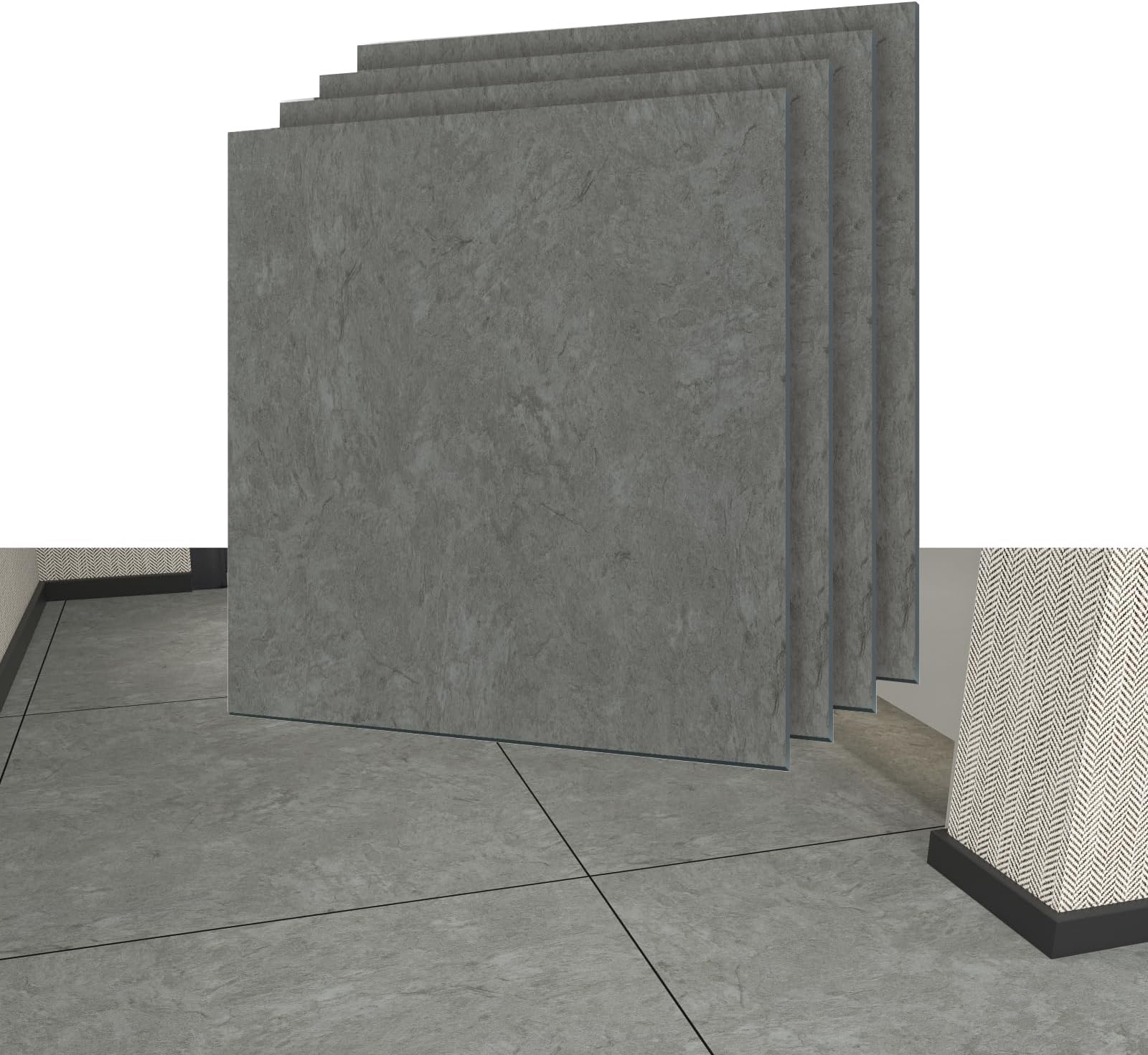 Syougen S110 Floor Tiles, Marble Pattern, No Glue Required, Just Place/Stick, Suitable for Beginners/Rentals, Water Resistant, 12 x 12 in. (304.8 x 304.8 mm), 18 pc., Thickness 0.06 in. (1.5 mm)