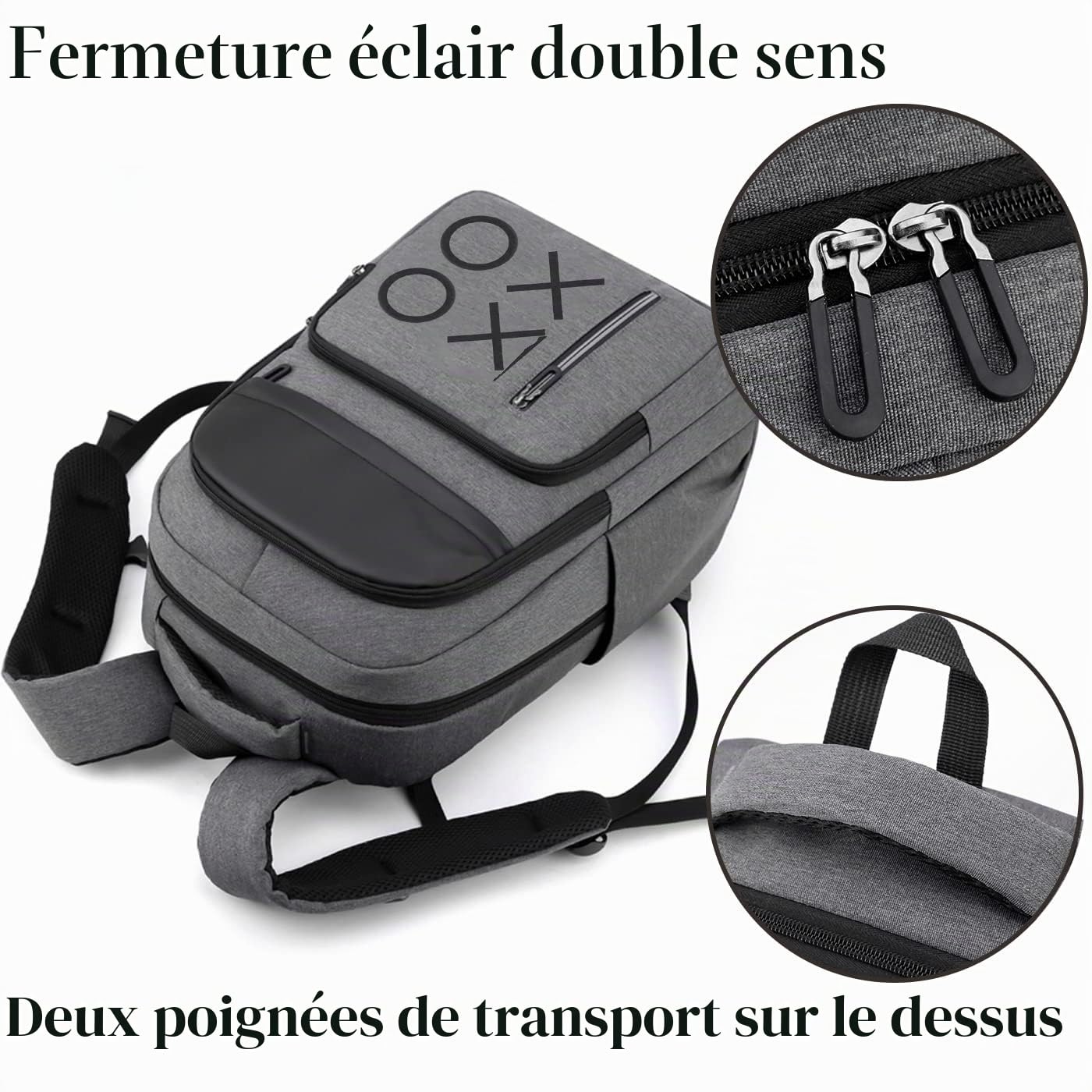 Sac à dos pour console de jeu PS5, sac de transport pour manettes et accessoires de jeu, gris, taille L