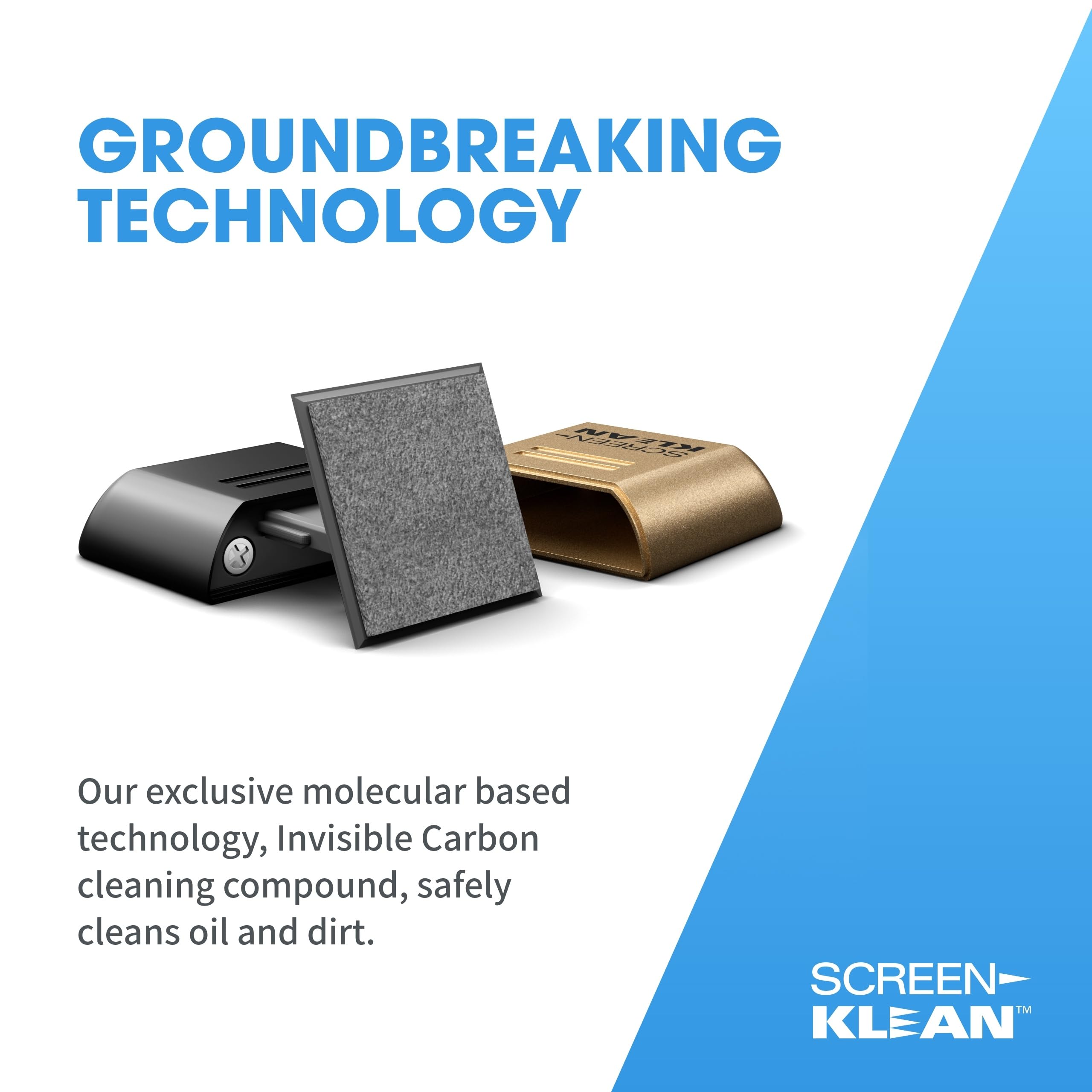 ScreenKlean - Limpiador de pantalla de tableta, compatible con iPad, Android y Amazon Tablet, con tecnología de microfibra de carbono, oro galvanizado, 1 unidad (paquete de 1)