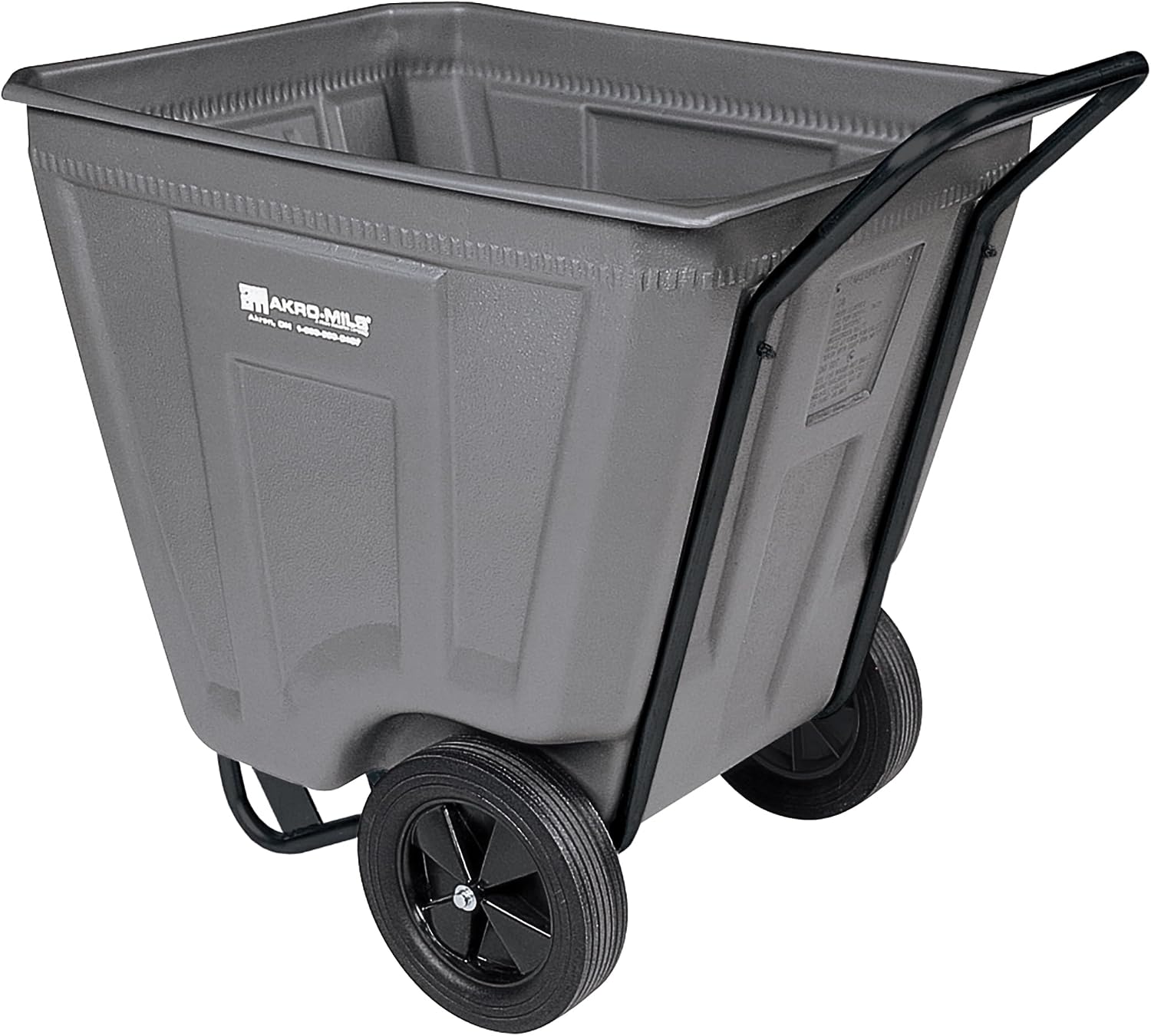 ReadySpace Heavy Duty Plastic Transport Cart for Trash and Bulky Items for Commercial or Home Use, 30-Inch W x 48-Inch D x 34-Inch H, 60 Gallon Capacity, 76460GREYRS, Gray