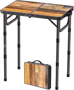 FUNYKICH 2ft Folding Camping Table 22.8x15.7x27.5,3 Height Adjustable