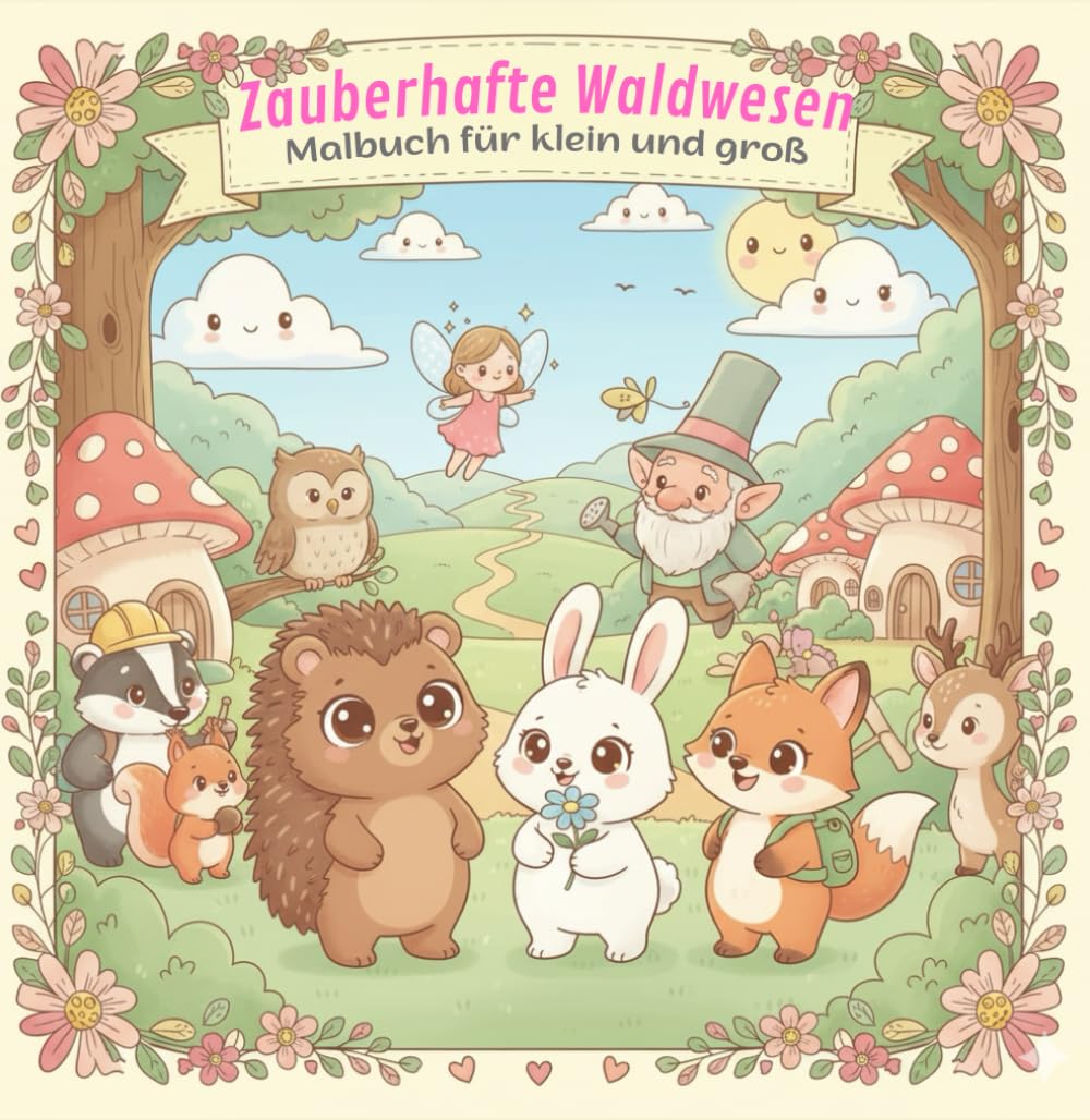 Zauberhafte Waldwesen: Ein Malbuch für klein und groß