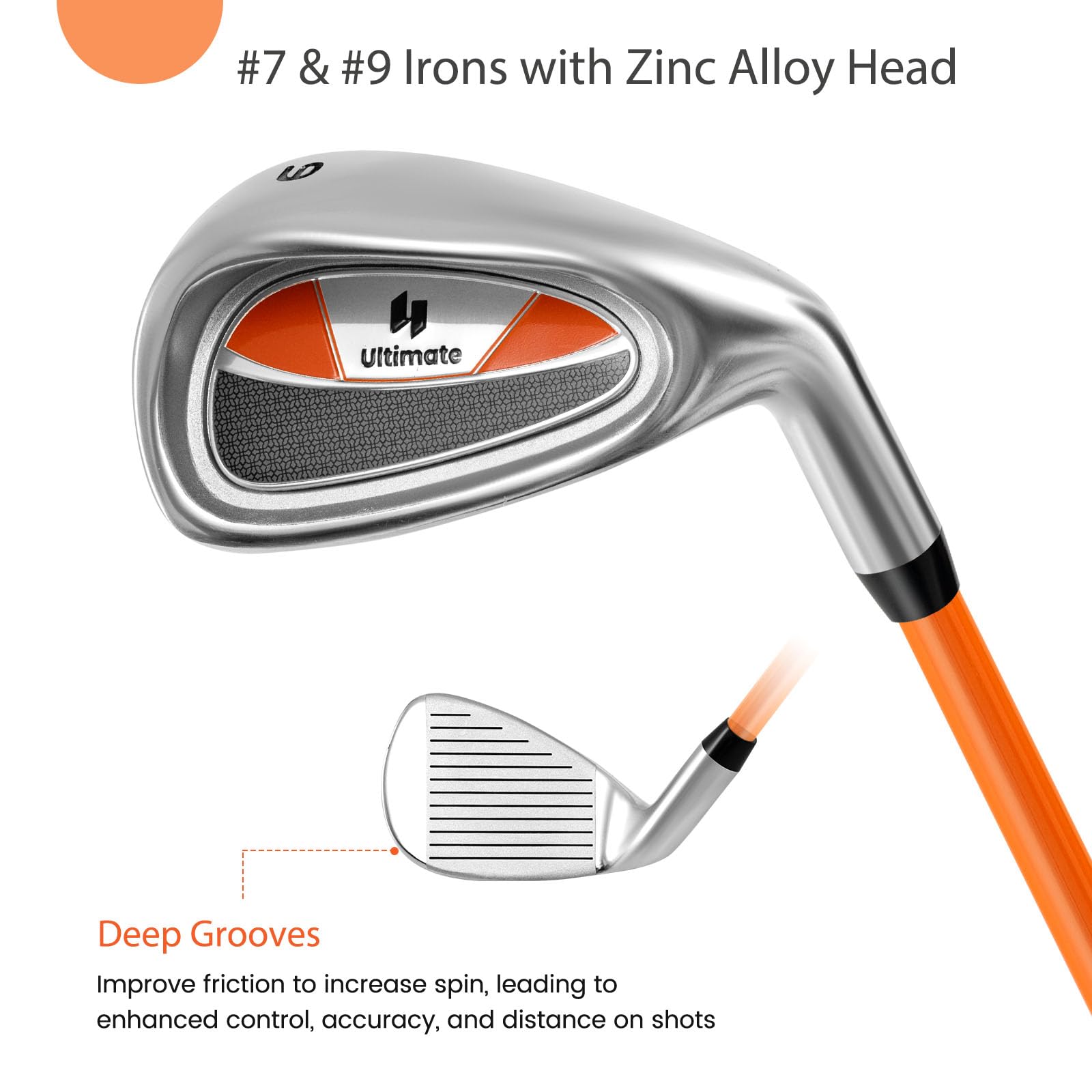 LIFEZEAL Ensemble de Clubs de Golf pour Enfant droitier avec Fer #3 Fairway, #7 & #9, Putter, Couvre-Clubs, équipement de Golf pour garçons et Filles de 8 à 10 Ans
