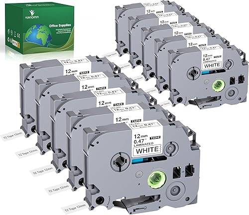 YUANQIMM Cinta de etiquetas compatible TZe-231 TZe231 TZ-231 TZ231 TZ231 de repuesto para Brother Label Maker Tape de 0.47 pulgadas para impresora