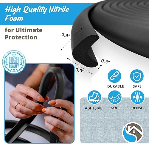 Miniatura 3 de Protectores de bordes para muebles, cojín protector de espuma de 16 pies, juego a prueba de bebés y niños, no tóxico y seguro para mesa, chimenea