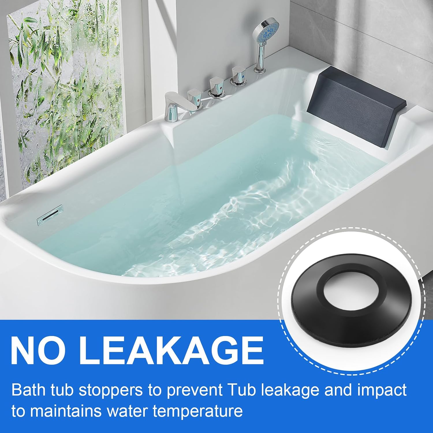 10 Pack Tub Stopper Gasket for Tub Drain Assemblies, 2-1/16 x 1 x 1/4 Inch for Tip Toe Style Bathtub Stoppers