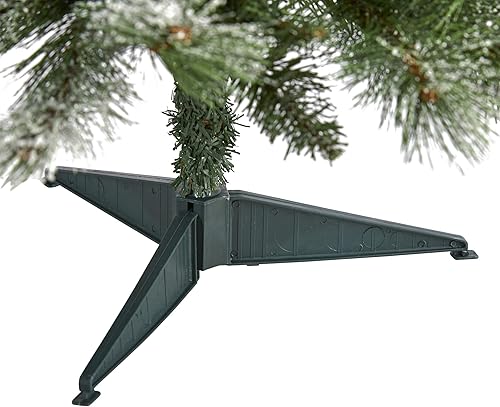 Miniatura 4 de Nearly Natural Árbol de Navidad artificial de pino de montaña de los Alpes franceses nevados de 3 pies con 135 ramas flexibles y piñas