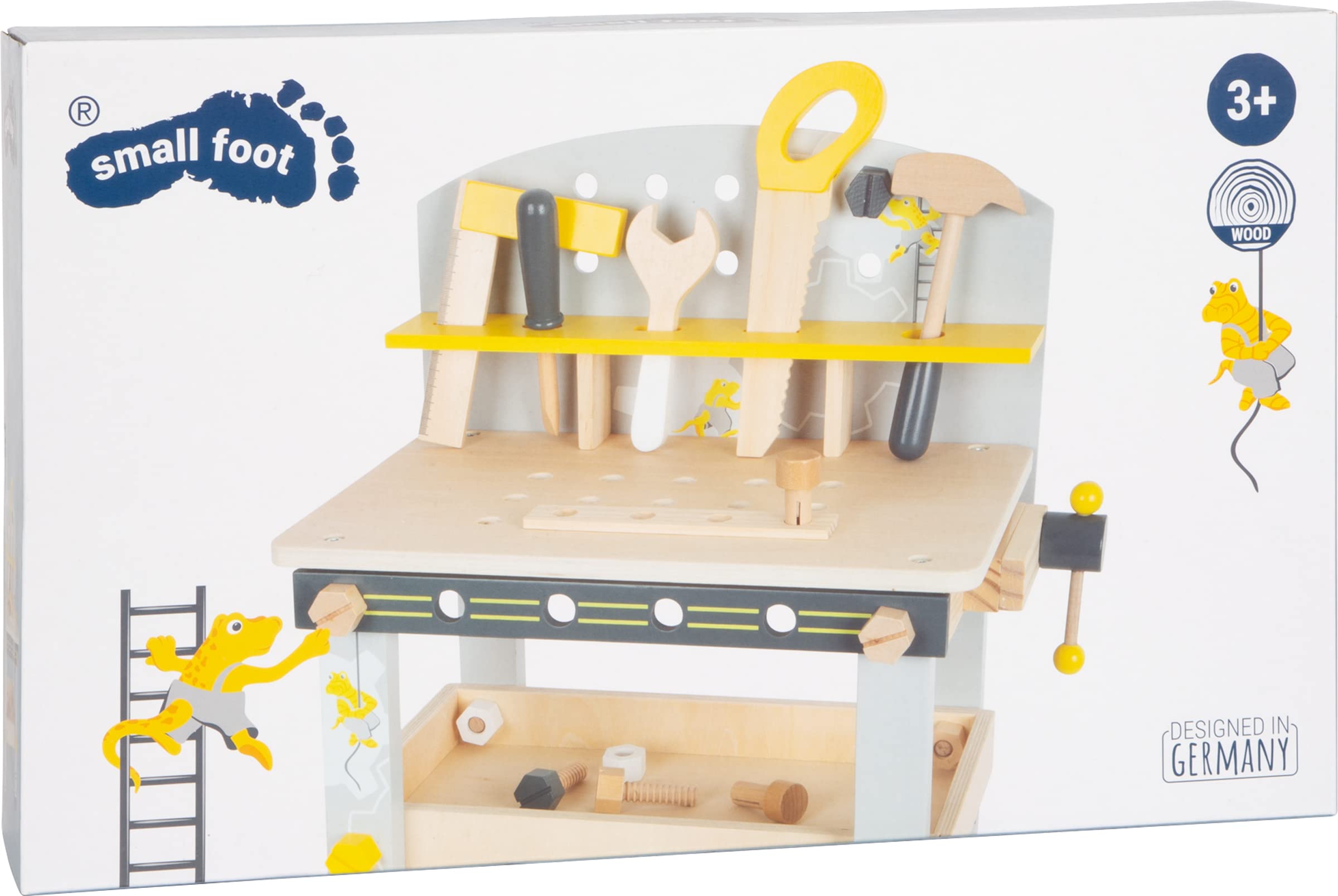 Small Foot Etabli Miniwob Compact en Bois, avec de Nombreux Accessoires et Jeu de vis, pour Enfants 3 +, 11805