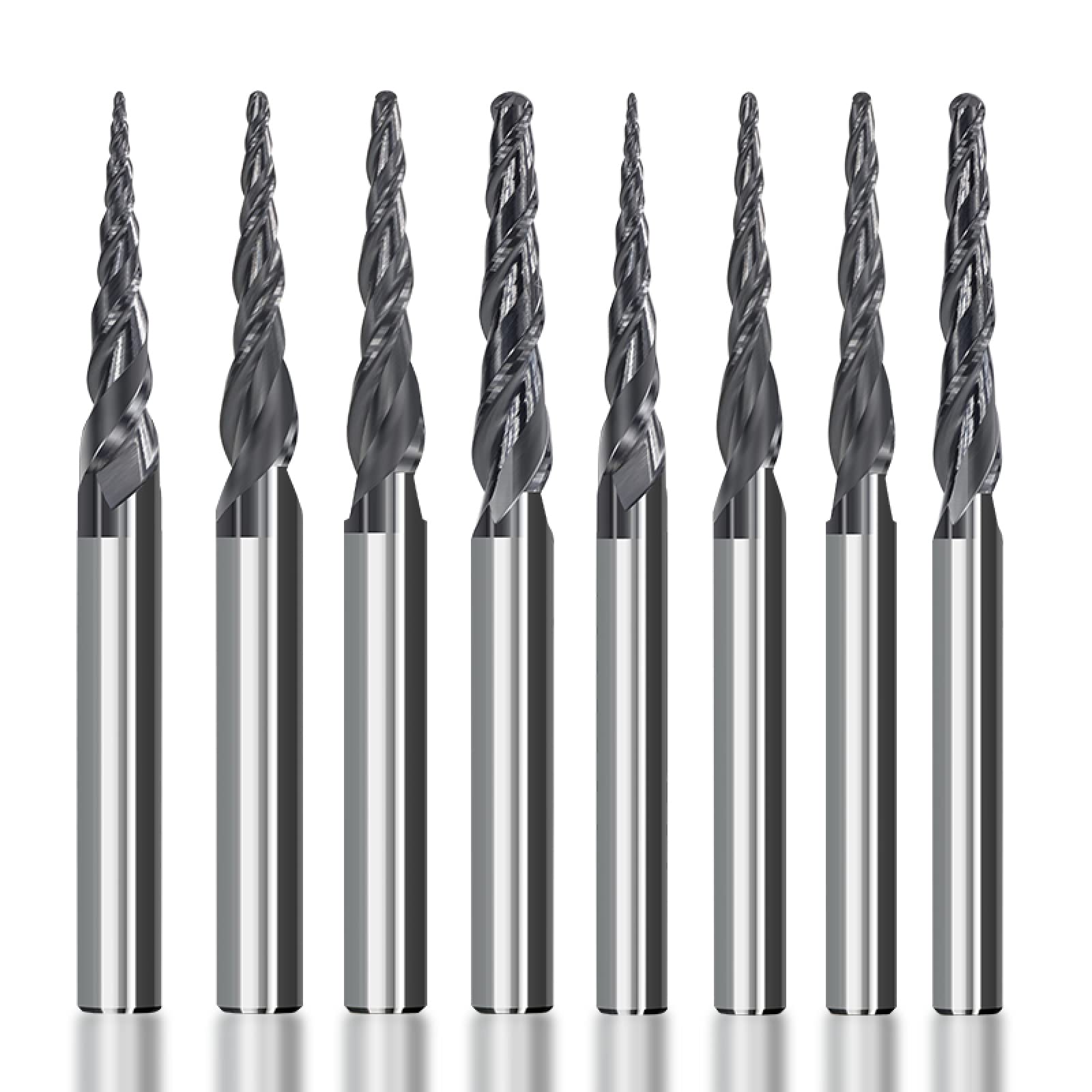 Fresa a punta sferica conica in metallo duro solido - Punta for fresa a 2 taglienti, 1 pcs(R1.0x47xd8x85)