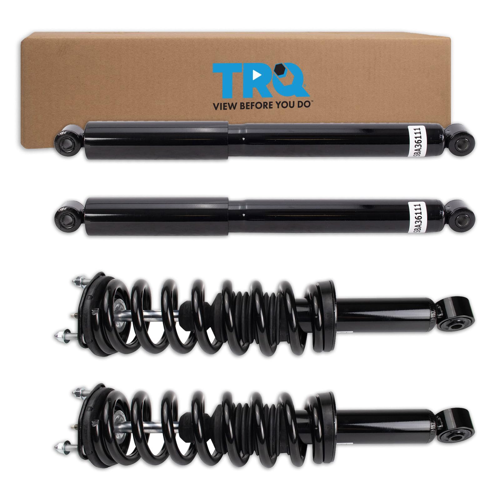 TRQ Front and Rear Complete Strut Assembly &amp; Shock Absorber Kit Shock &amp; Spring Strut Assembly Compatible with 2015-2022 Chevrolet Colorado GMC Canyon Rear Wheel Drive RWD