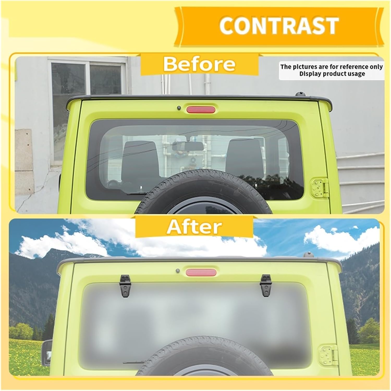 Car Rear Fog Light Lamp Decoration Cover Compatible For Suzuki Jimny 2007-2017 Tailgate Glass Hinge Trim Cover Exterior Accessories(2 pcs a set)