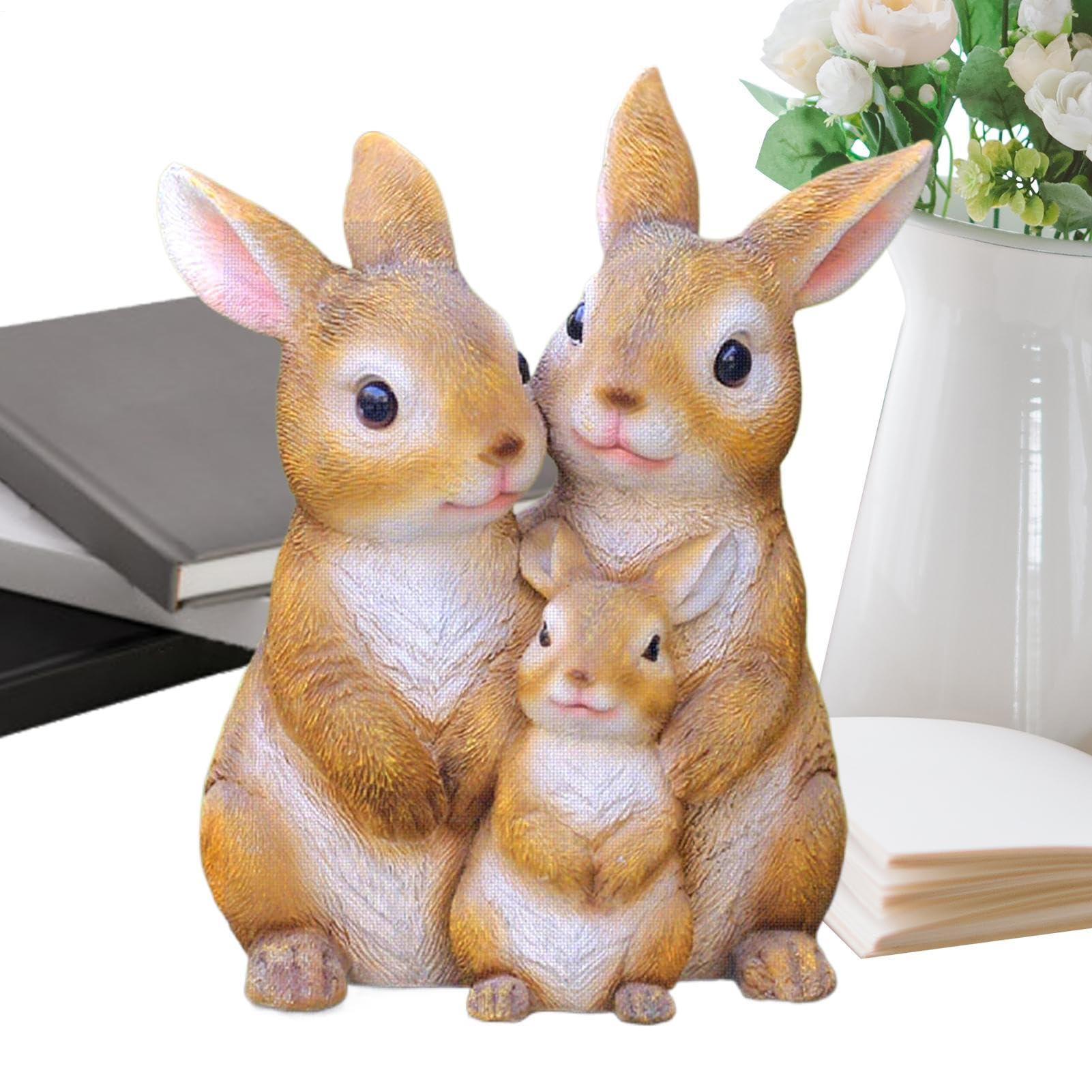 Statue de lapin pour jardin figurines résine finitions premium