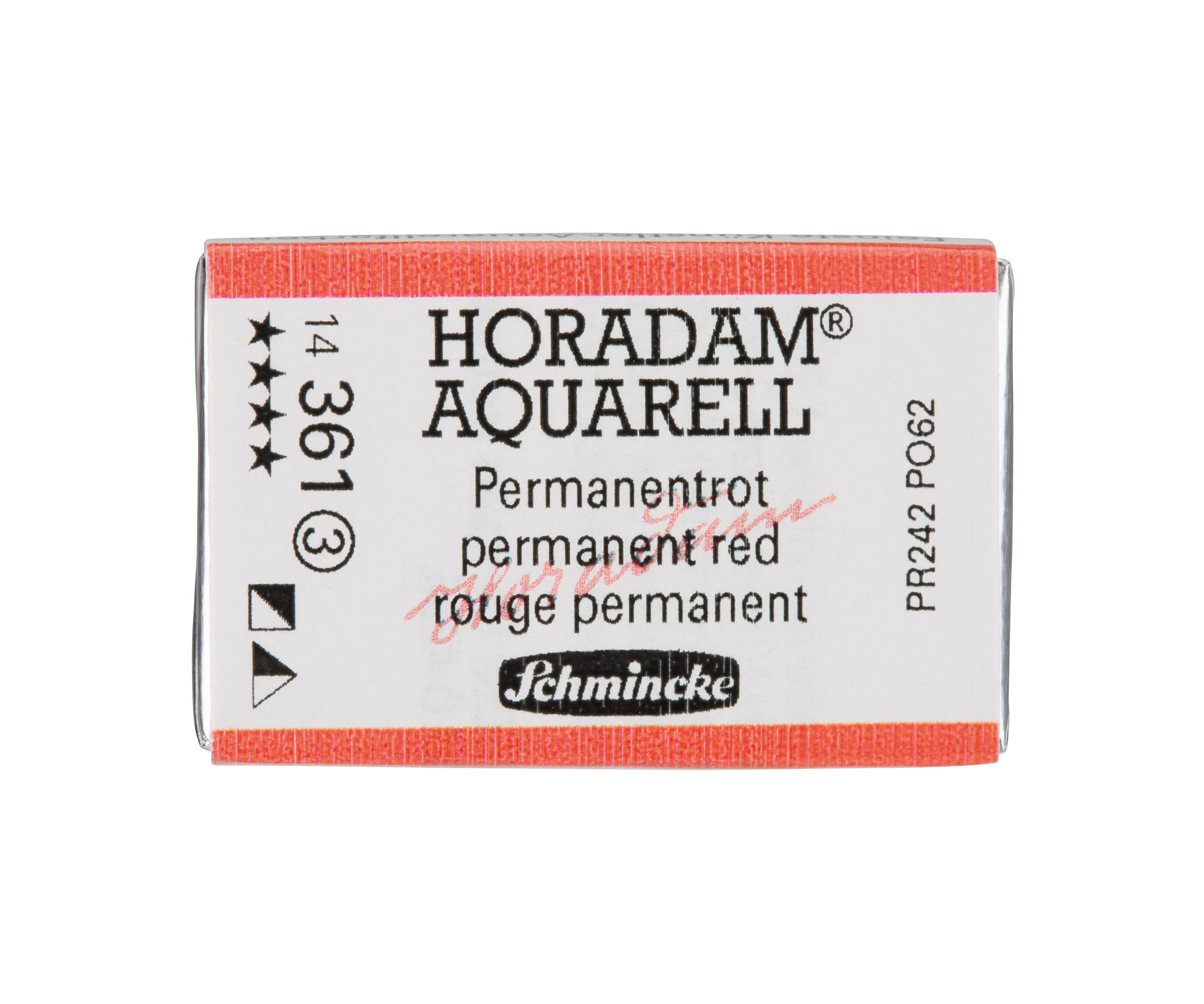 Schmincke Red - Horadam® Aquarell - Finest Artists' Watercolours, 361 Permanent 14 361 043, 1/1 Pan