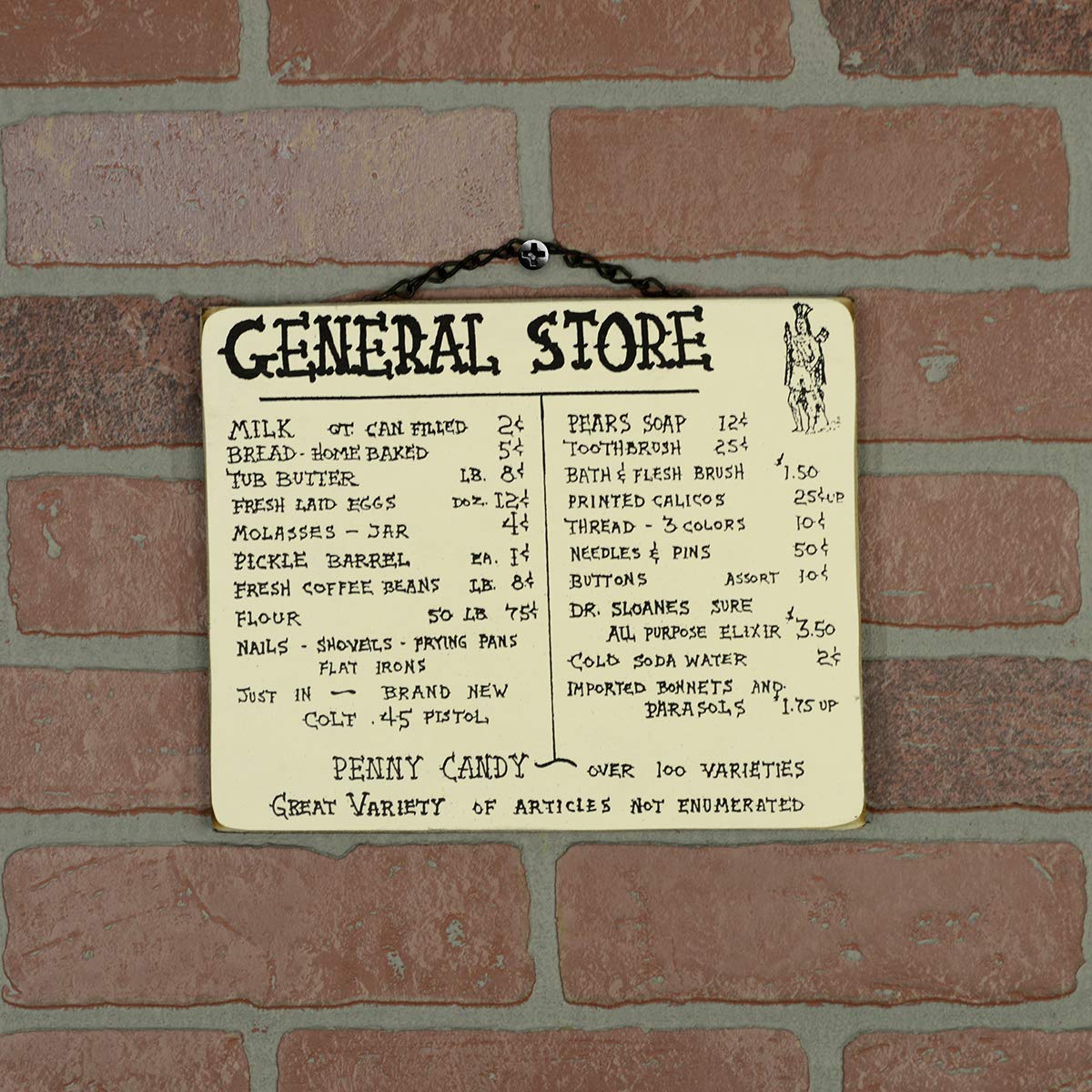 Cartel de pared de madera con diseño de gurus del tesoro para colgar en la tienda general de Penny Candy de estilo rústico para decoración de casa de campo