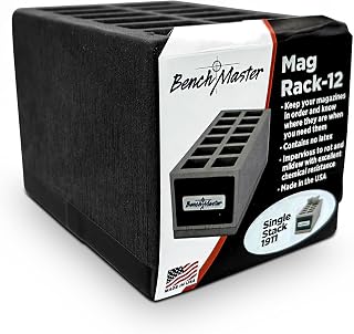 Benchmaster - Weapon Rack - Single Stack 1911 Magazine Rack - 12 Unit - Gun Safe Storage Accessories - Pistol Mag Storage