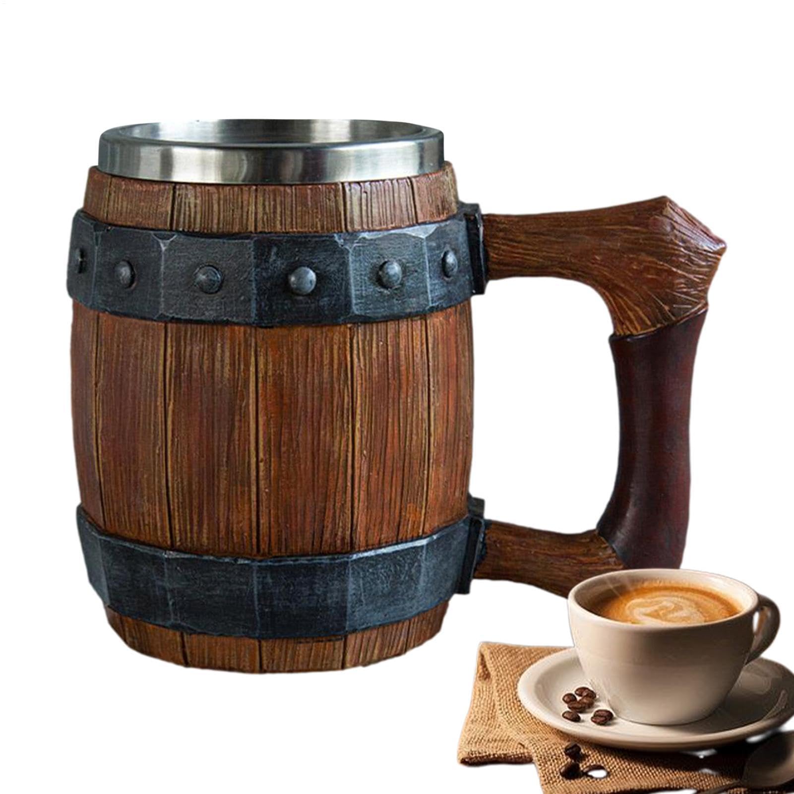 Jarra de cerveza - Resina de acero inoxidable pulido a mano 19x14x11,5 cm