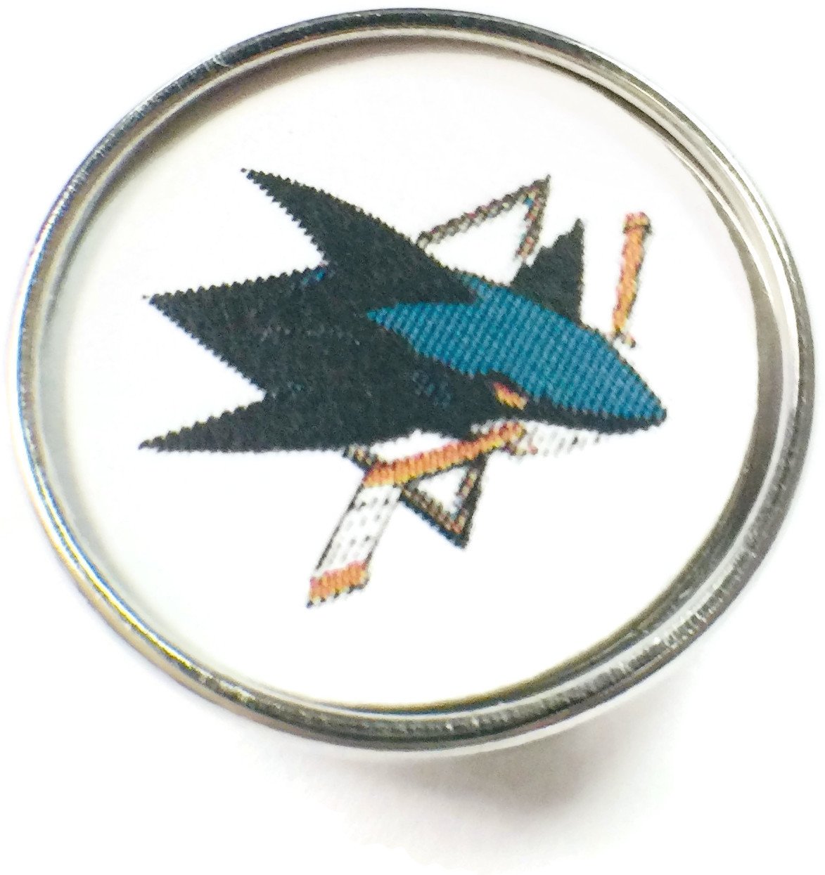 Snap Jewelry Fashion NHL Hockey Logo San Jose Sharks 18MM - 20MM Snap Charm