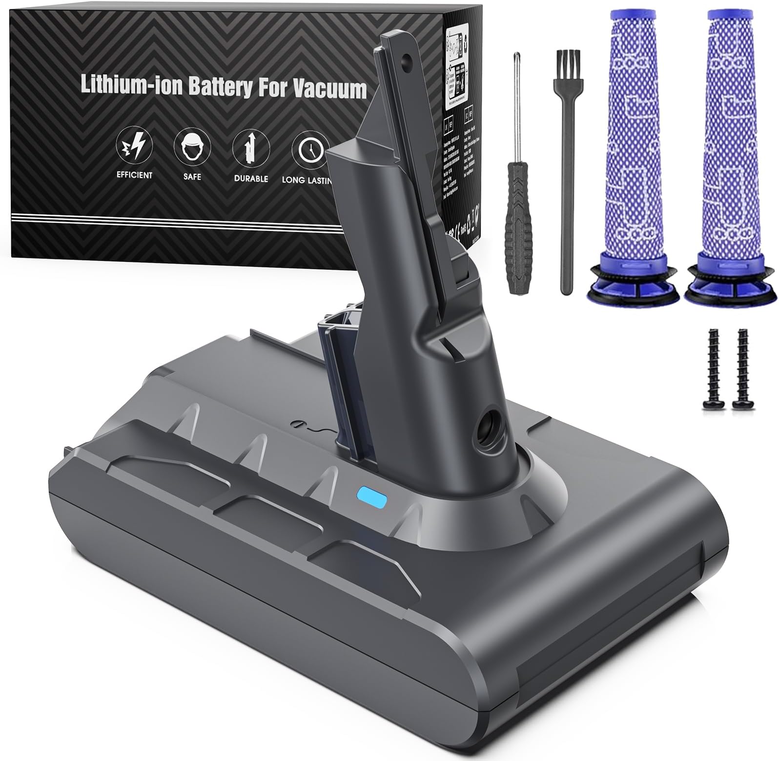 Batterie 6000mAh De Remplacement Pour Aspirateur Dyson V7 SV11 - Compatible Motorhead, Animal, HEPA, Etc. - Autonomie Jusqu'à 45 Min